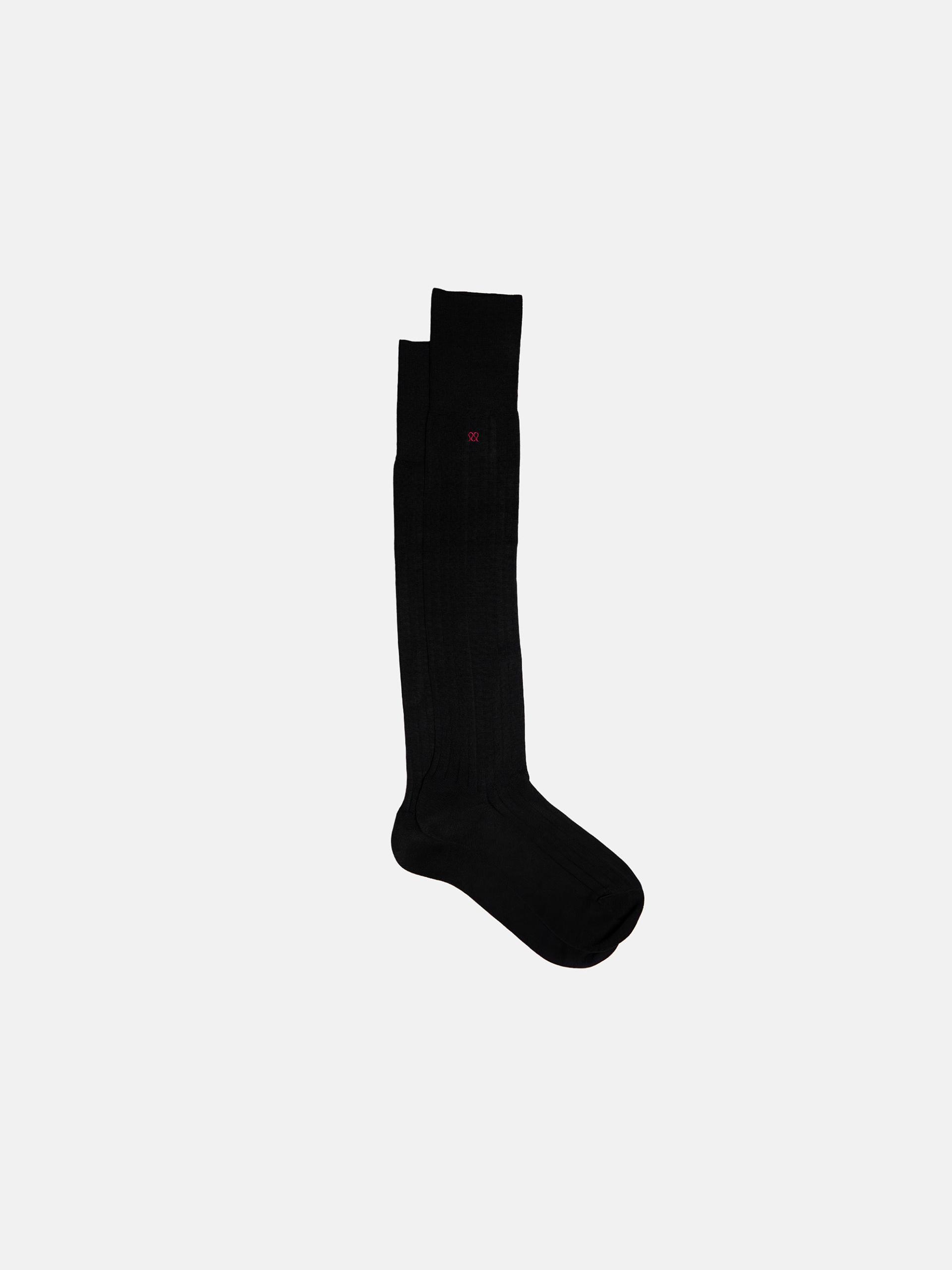 The Sock - Knee High Black Ribbed 1