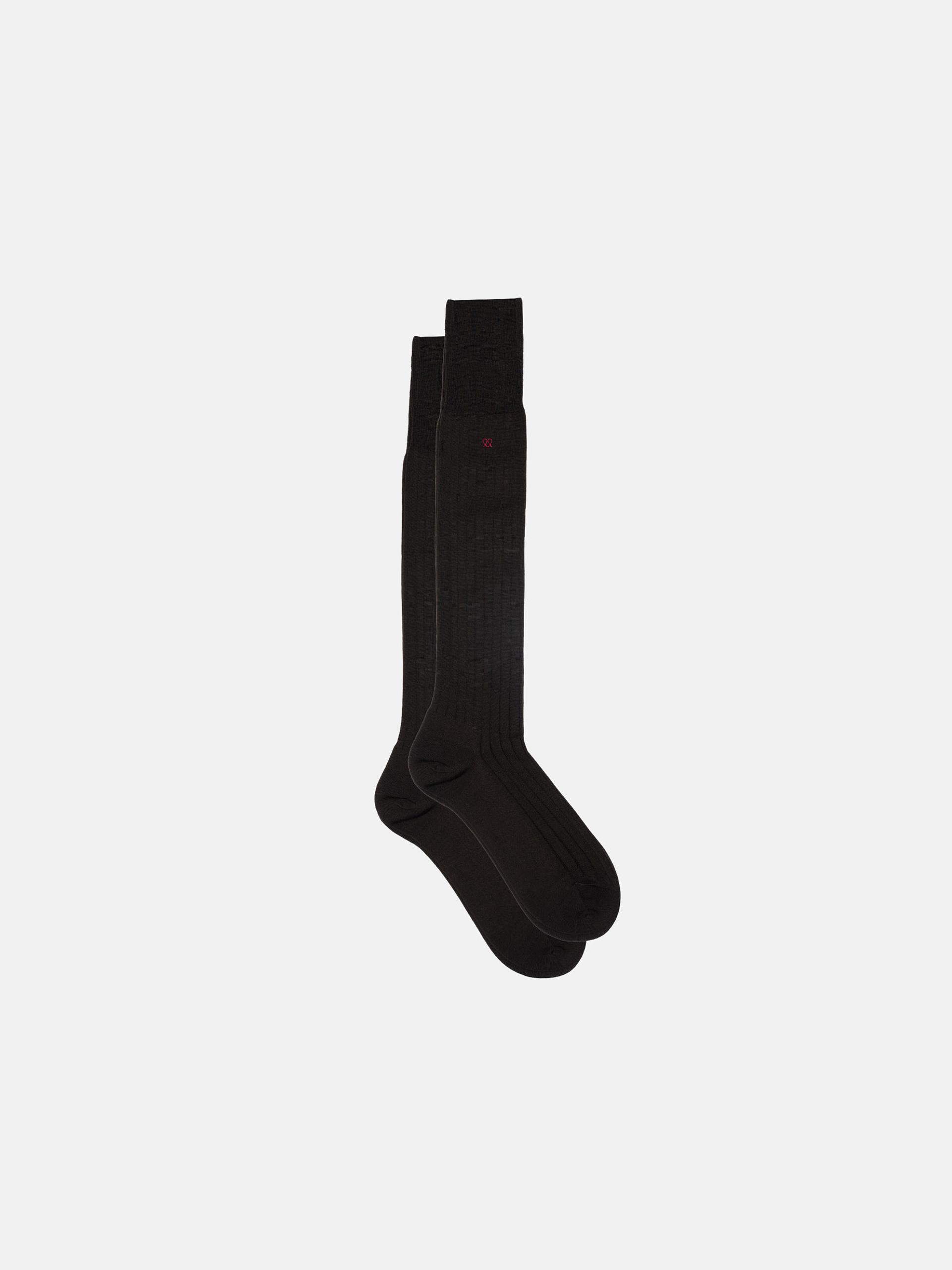 The Sock - Knee High Brown Ribbed 1