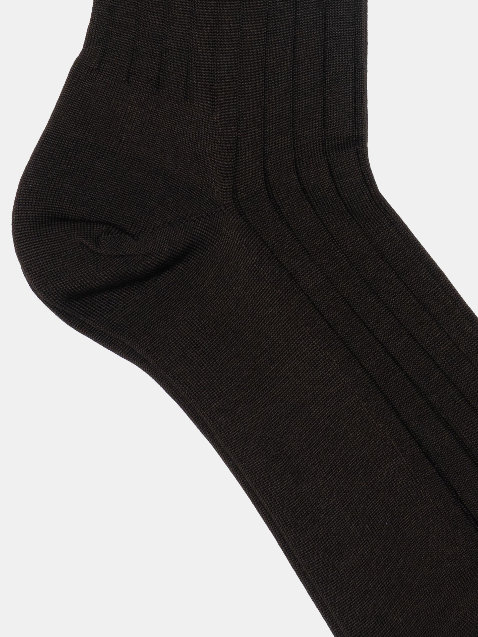 The Sock - Knee High Brown Ribbed 2