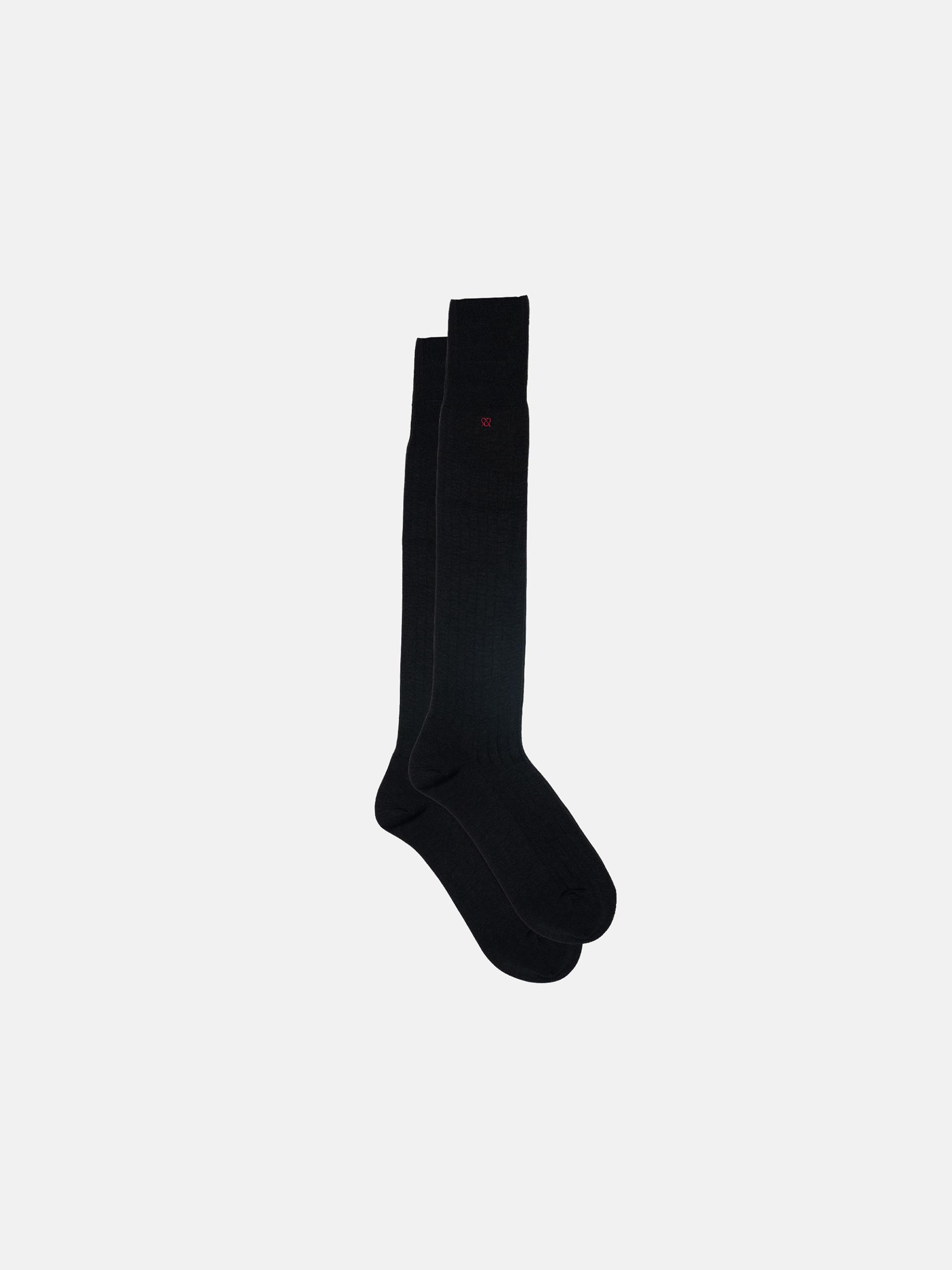 The Sock - Knee High Dark Grey Ribbed 1