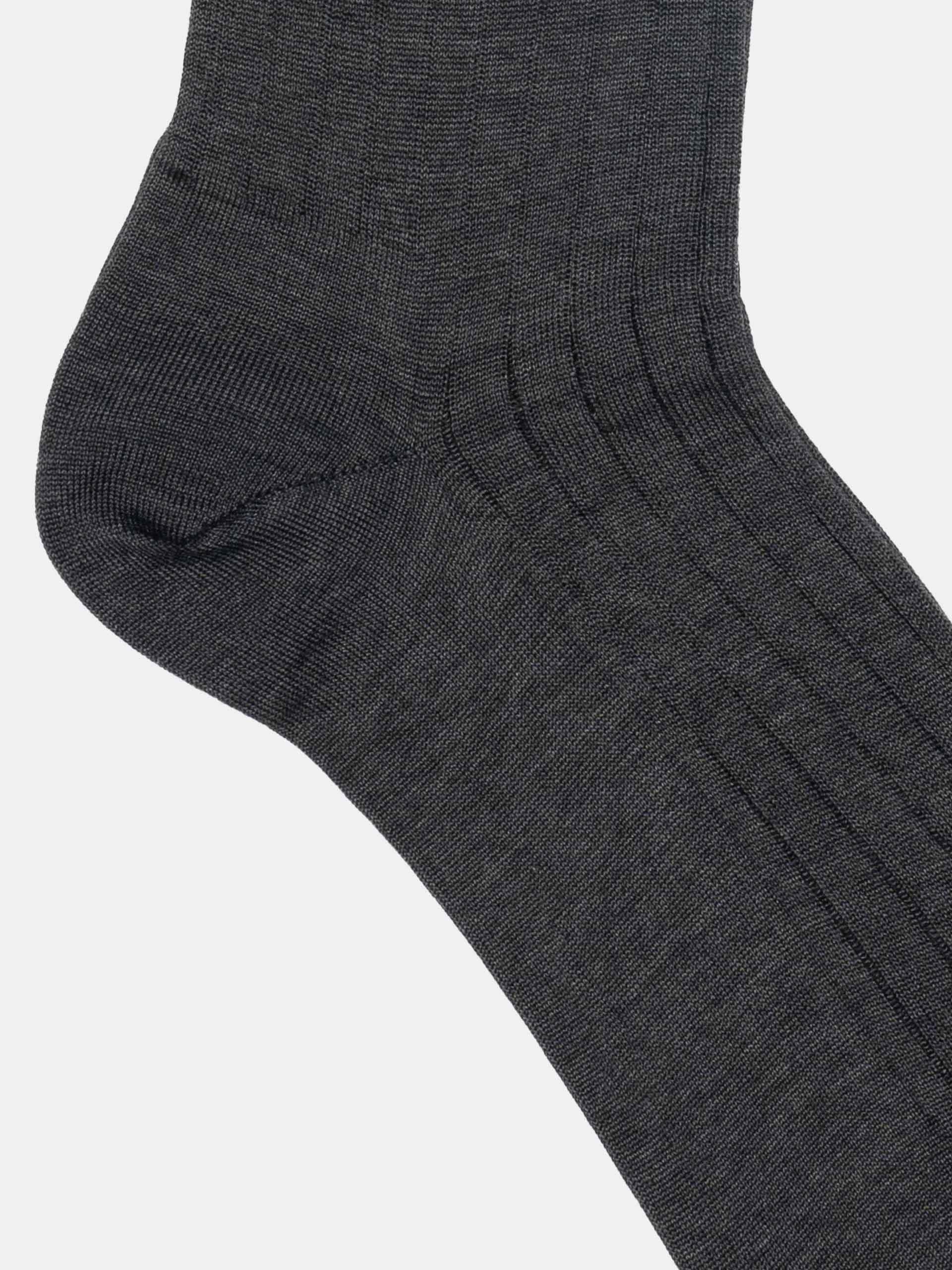 The Sock - Knee High Mid Grey Ribbed 2