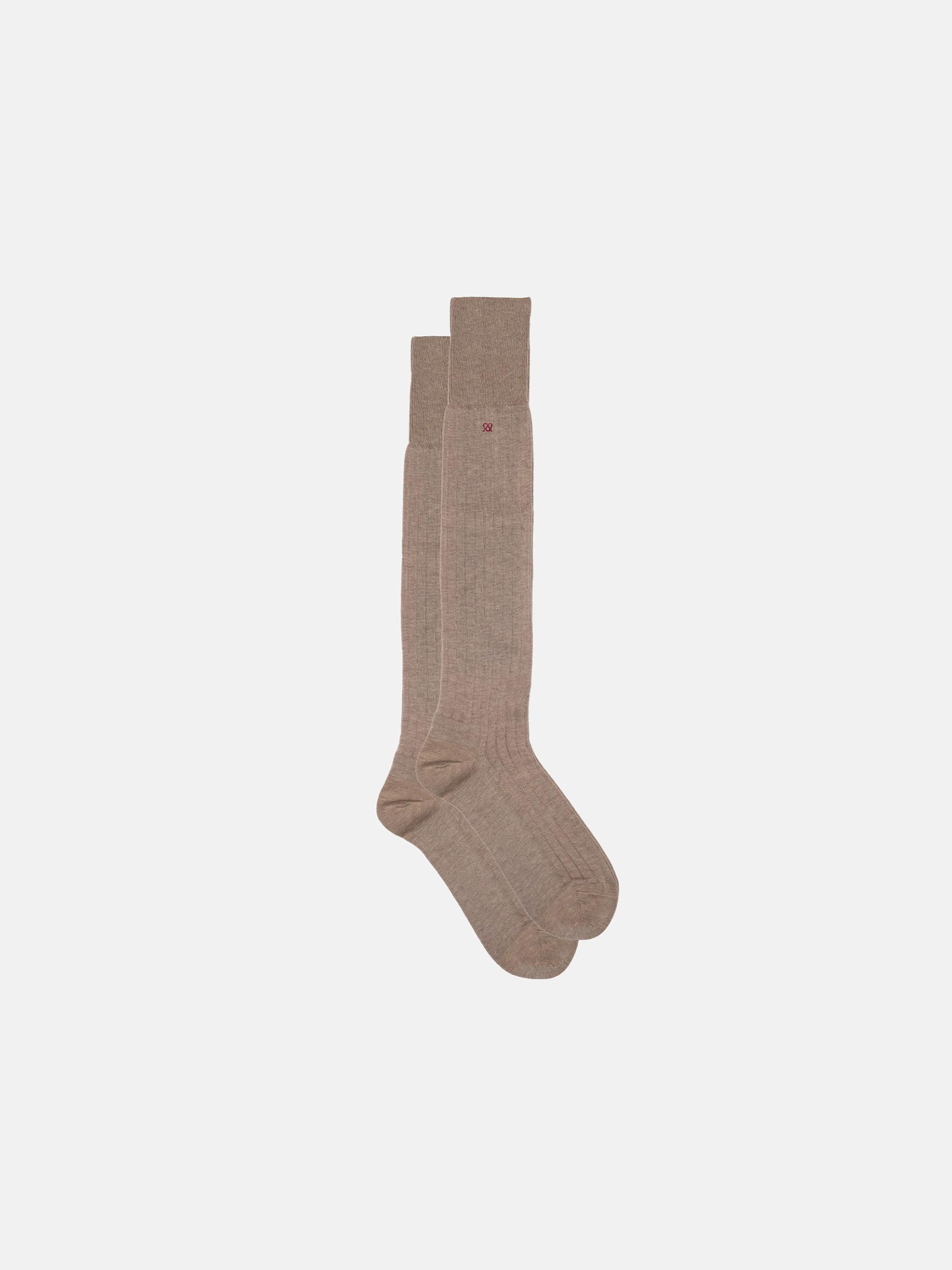 The Sock - Knee High Sand Ribbed 1