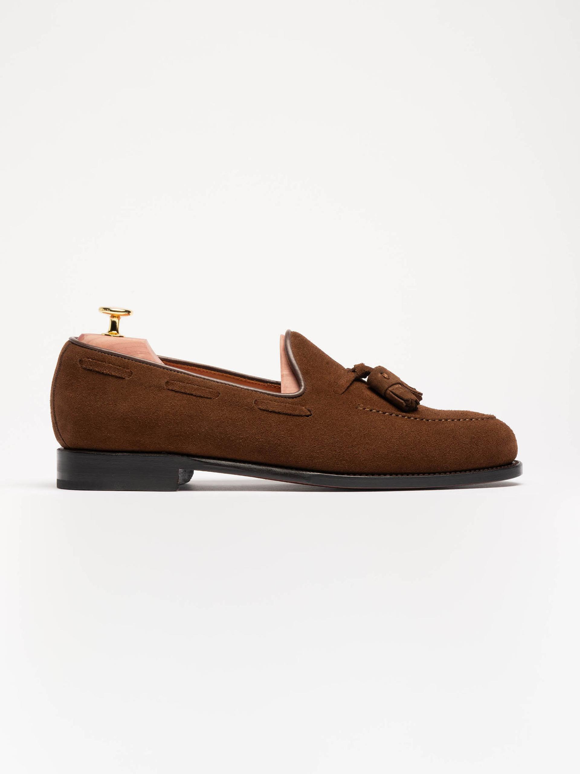 The Tassel Loafer Rubber Sole Medium Brown Suede 1