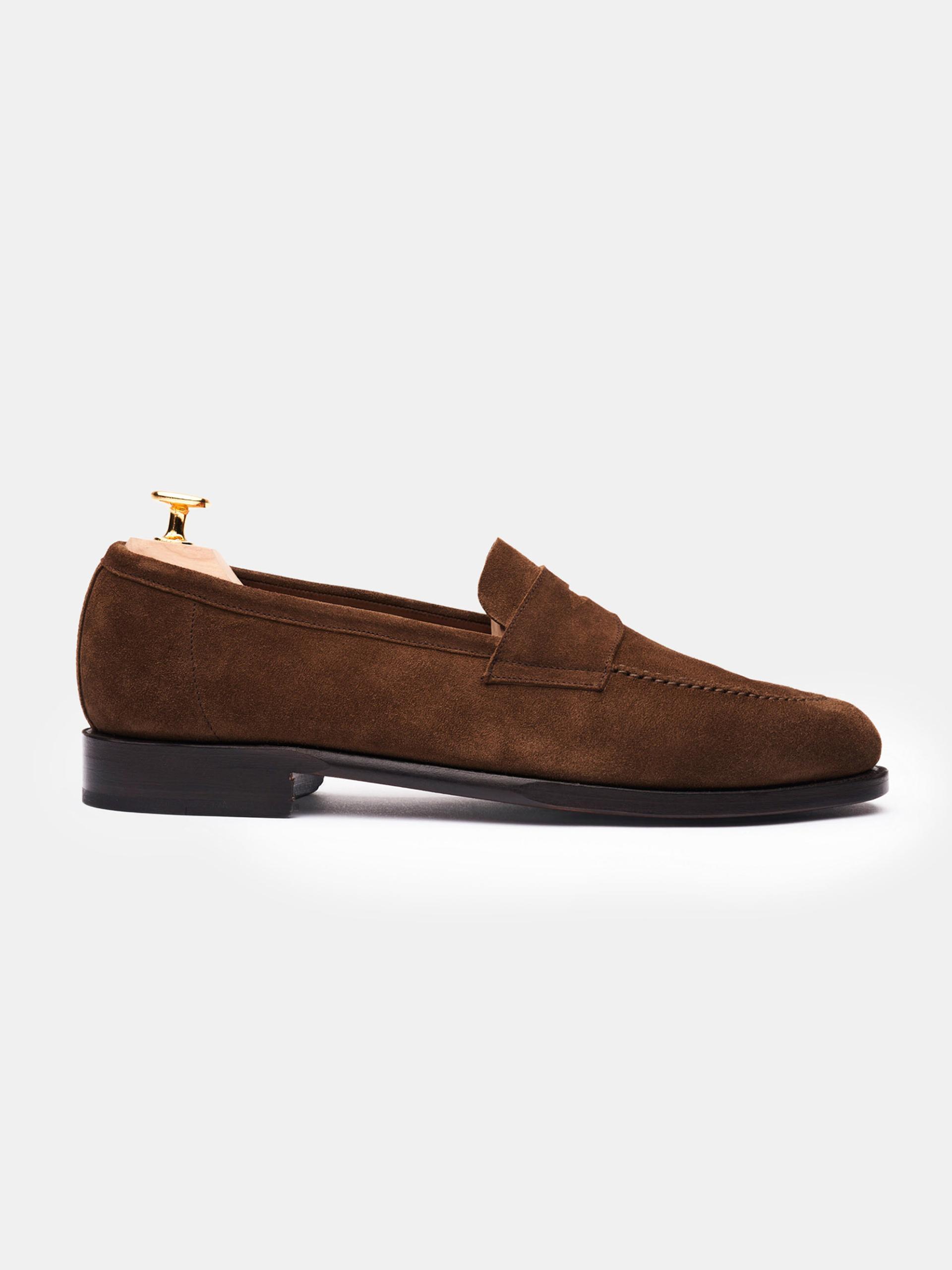 The Penny Loafer Unlined Medium Brown Suede 1