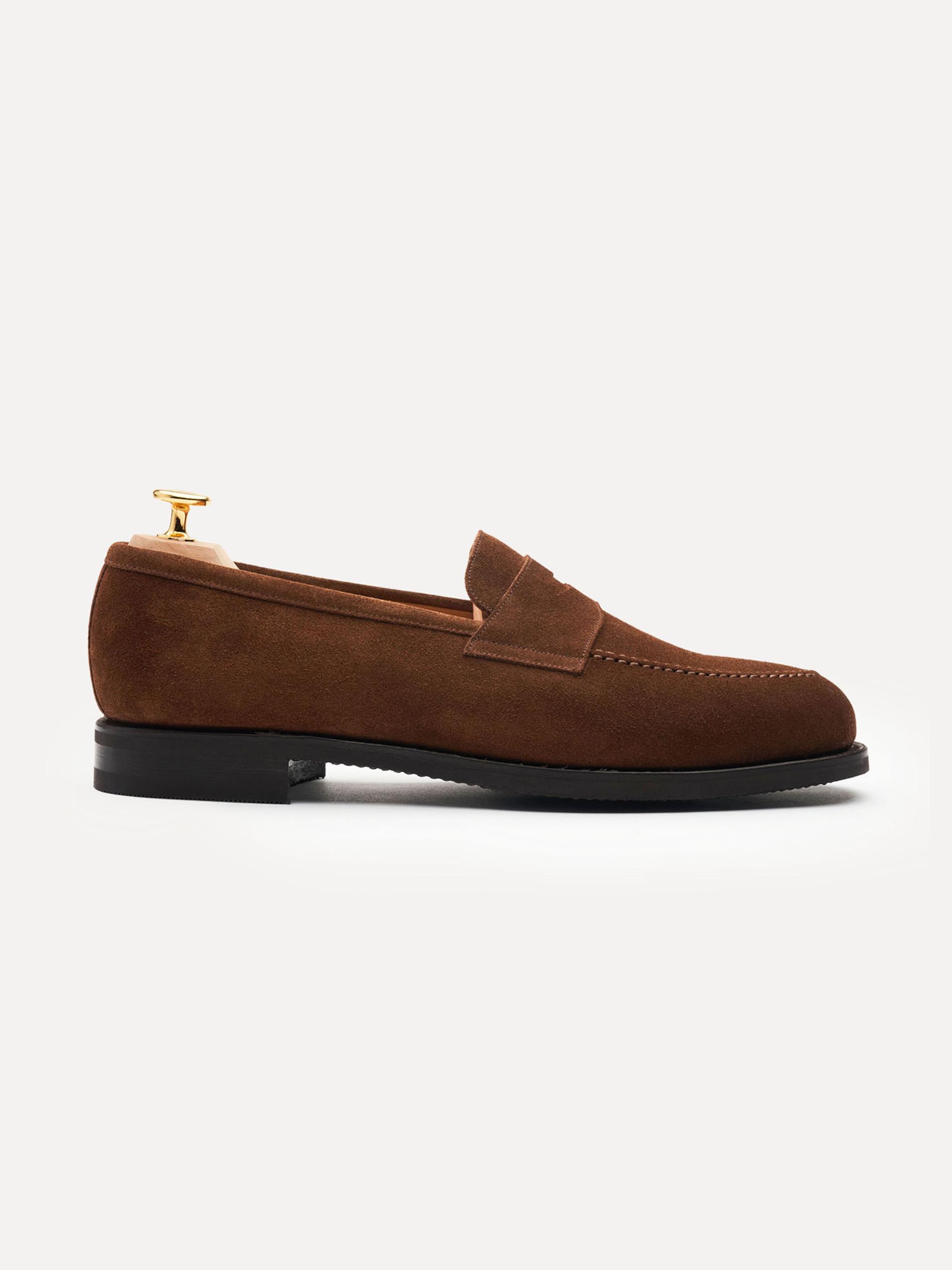 The Penny Loafer Rubber Sole Medium Brown Suede 1