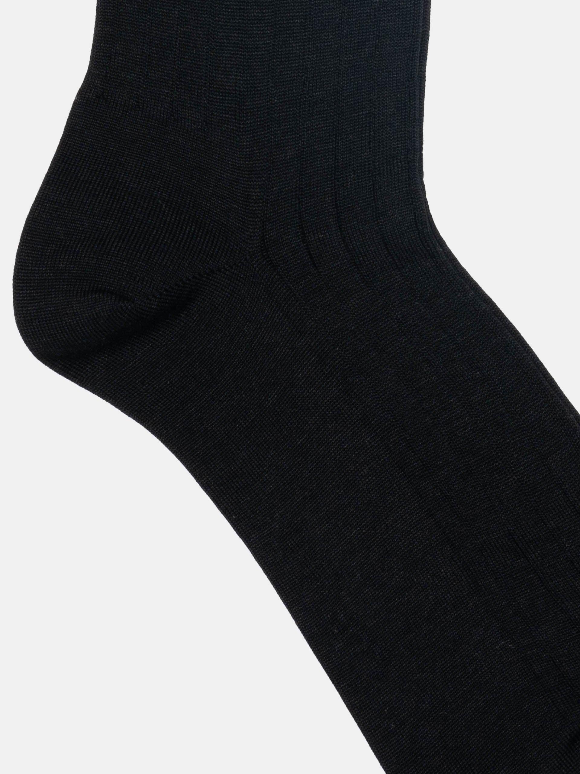 The Sock - Mid Calf Dark Grey Ribbed 2