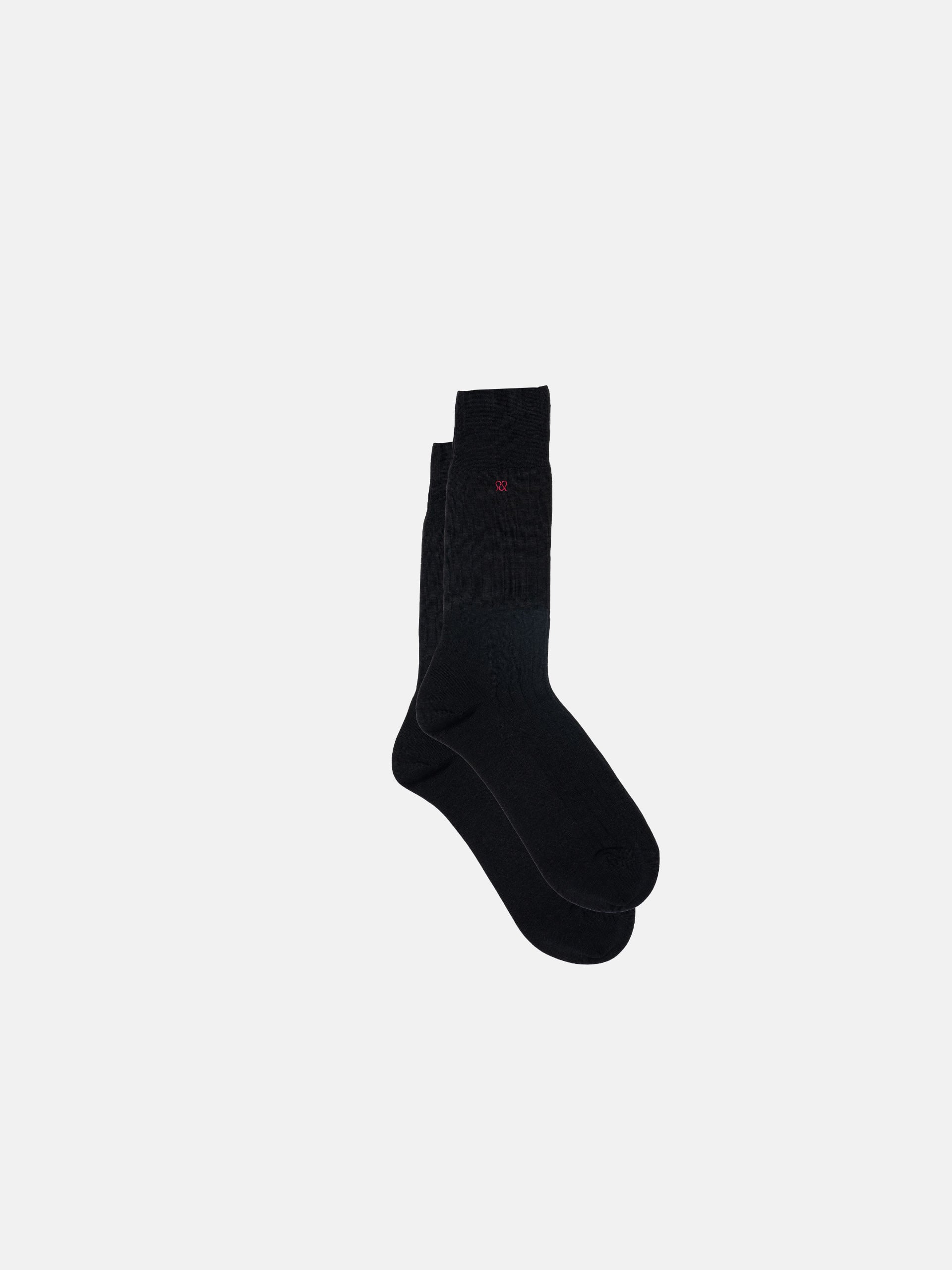 The Sock - Mid Calf Dark Grey Ribbed 1