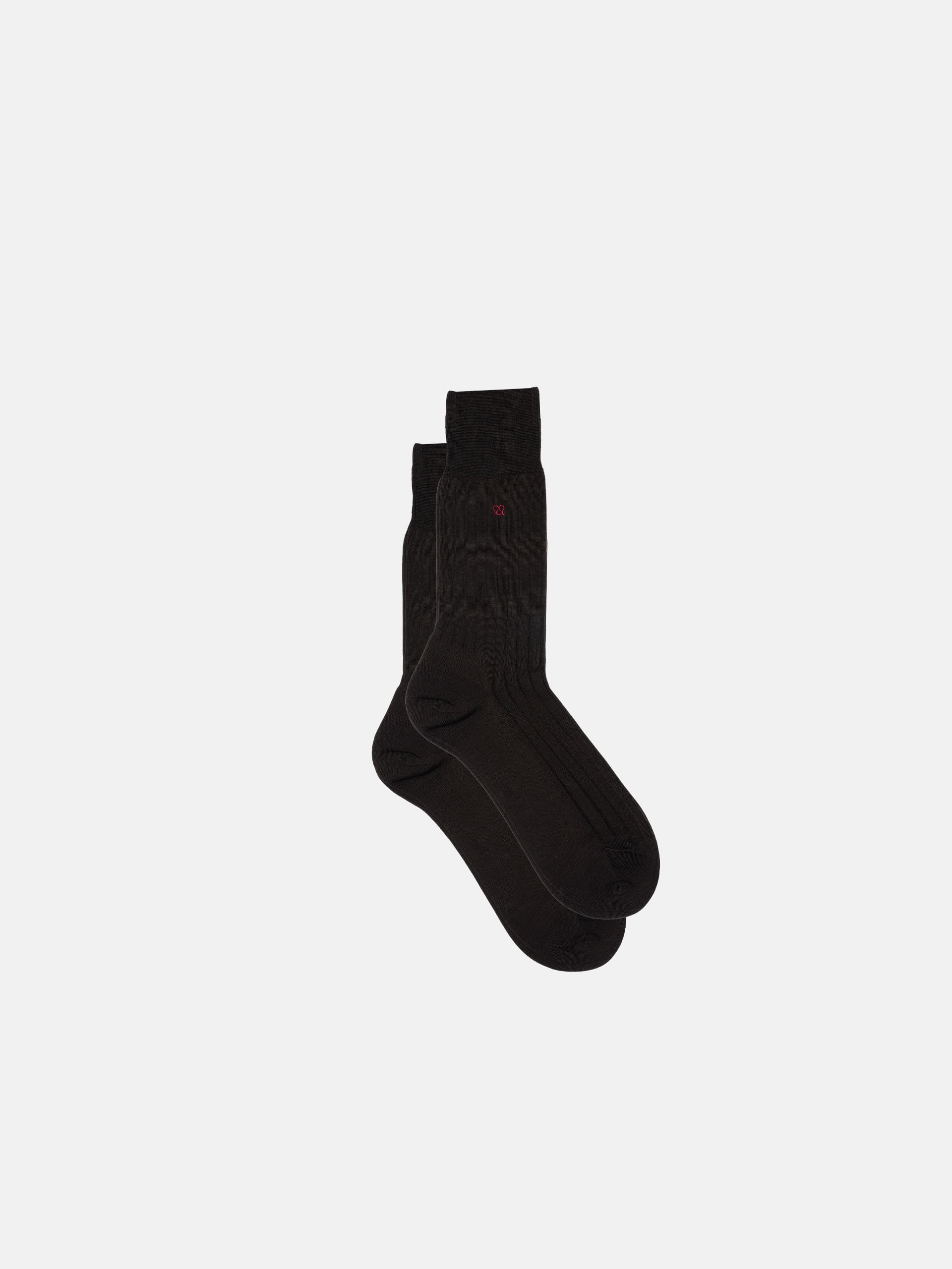 The Sock - Mid calf Brown Ribbed 1