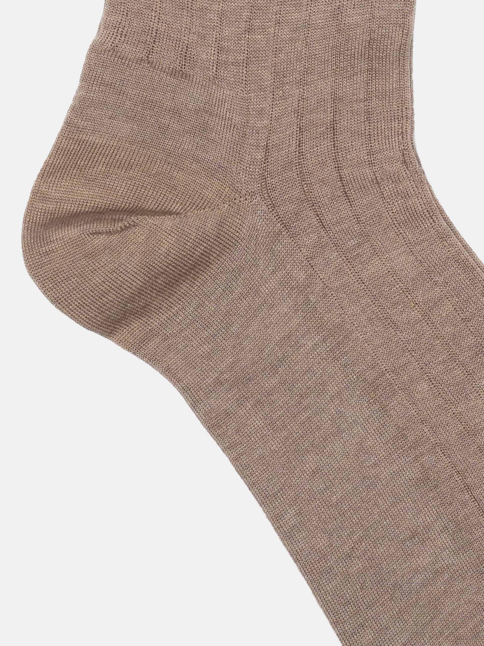 The Sock - Mid Calf Sand Ribbed 2