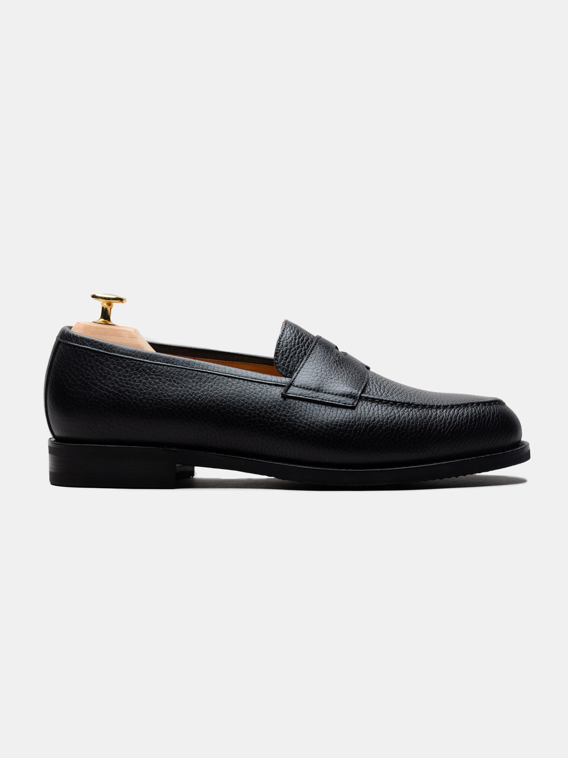 The Penny Loafer Rubber Sole Black Grain 1