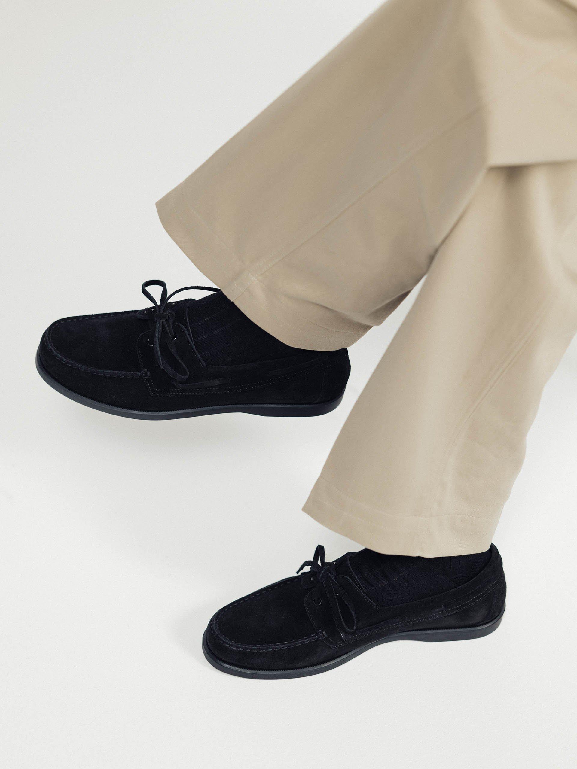 Der Boat Shoe Black Suede 2