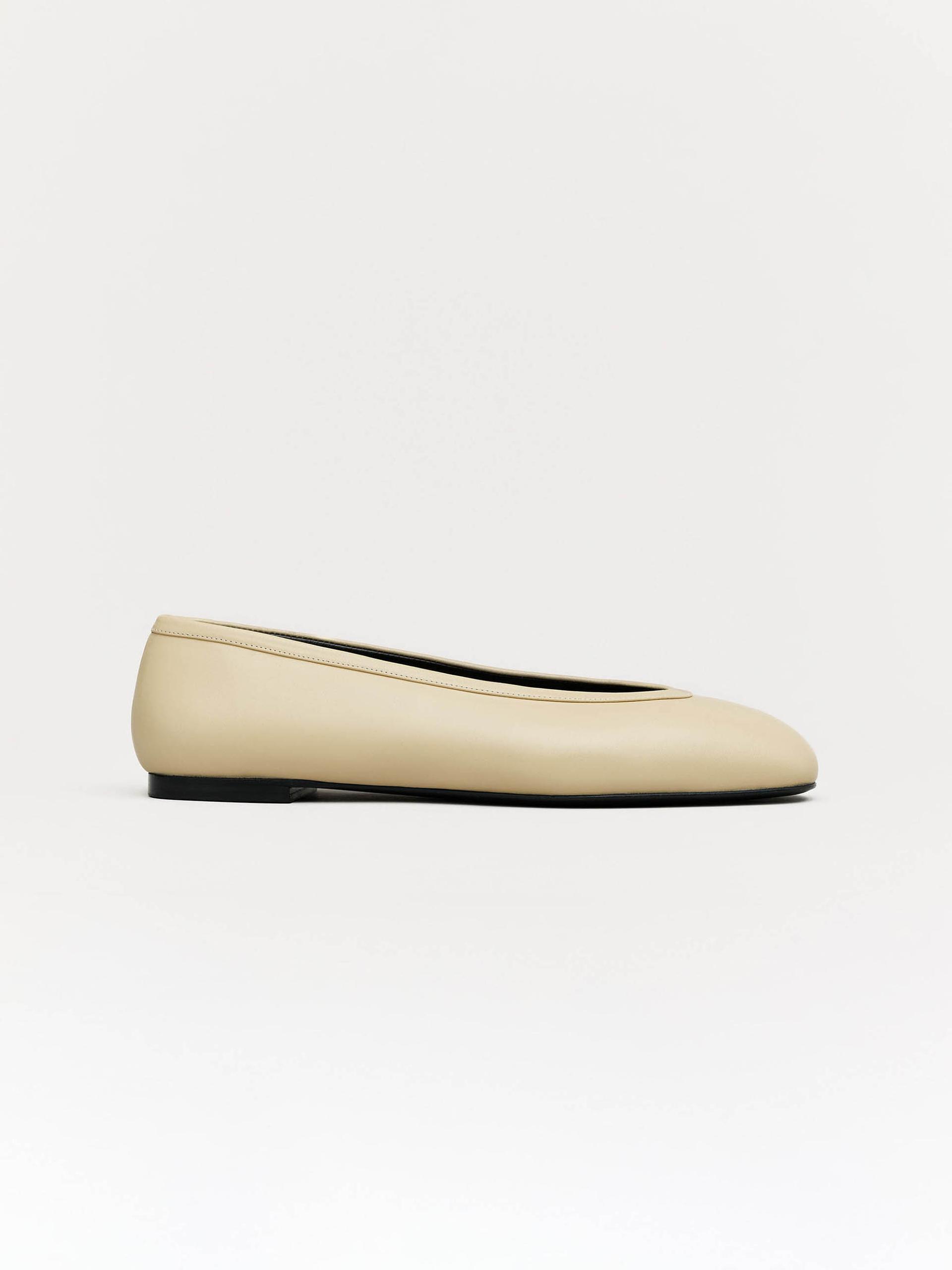The Ballet Flat - Leather Sole Ivory Nappa 1