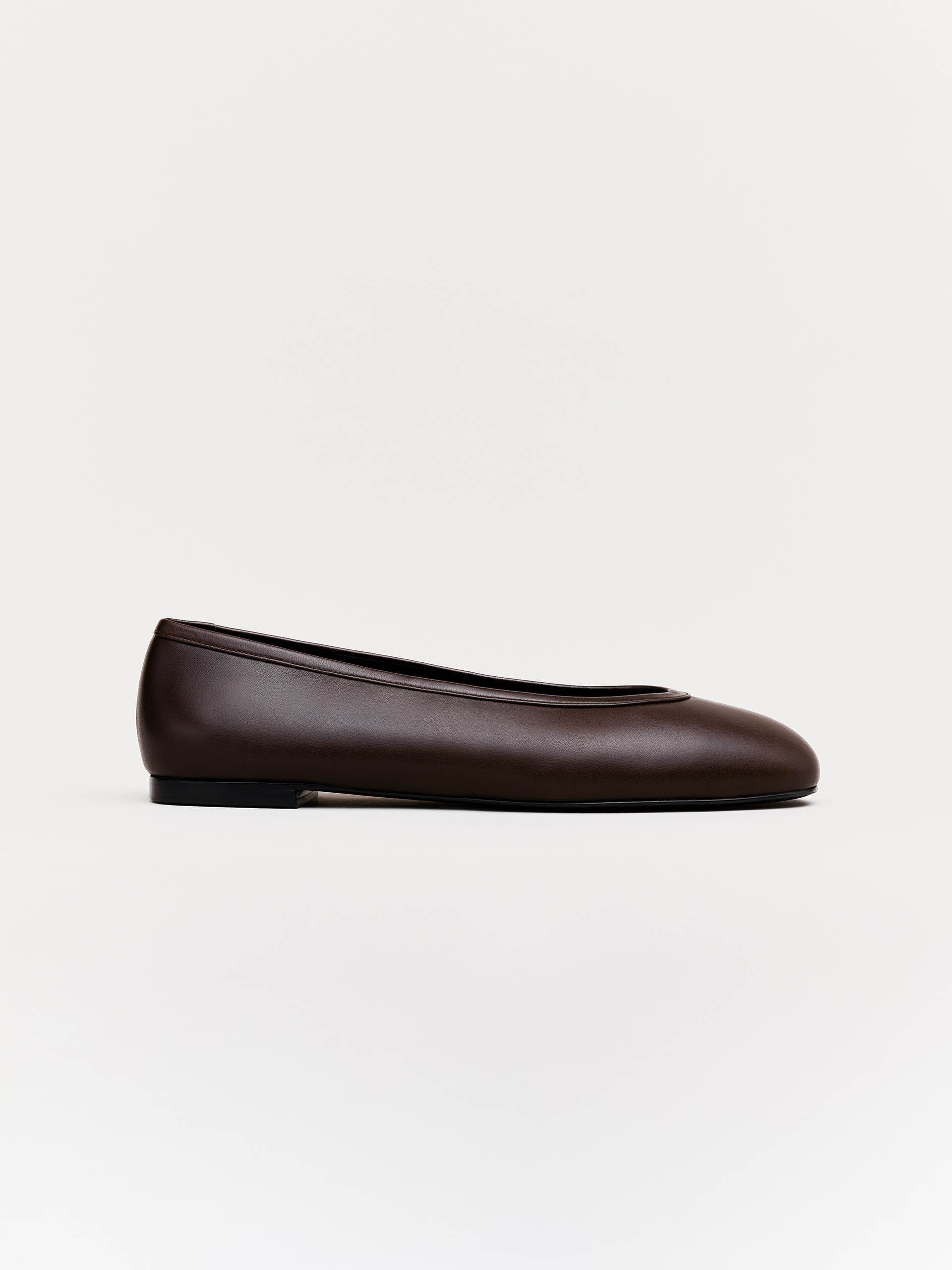 The Ballet Flat - Leather Sole Brown Nappa 1