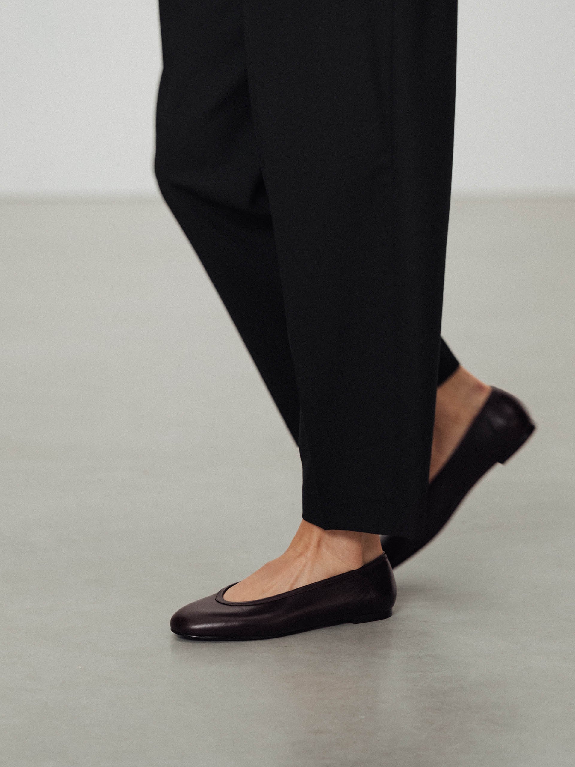 The Ballet Flat - Leather Sole Brown Nappa 2