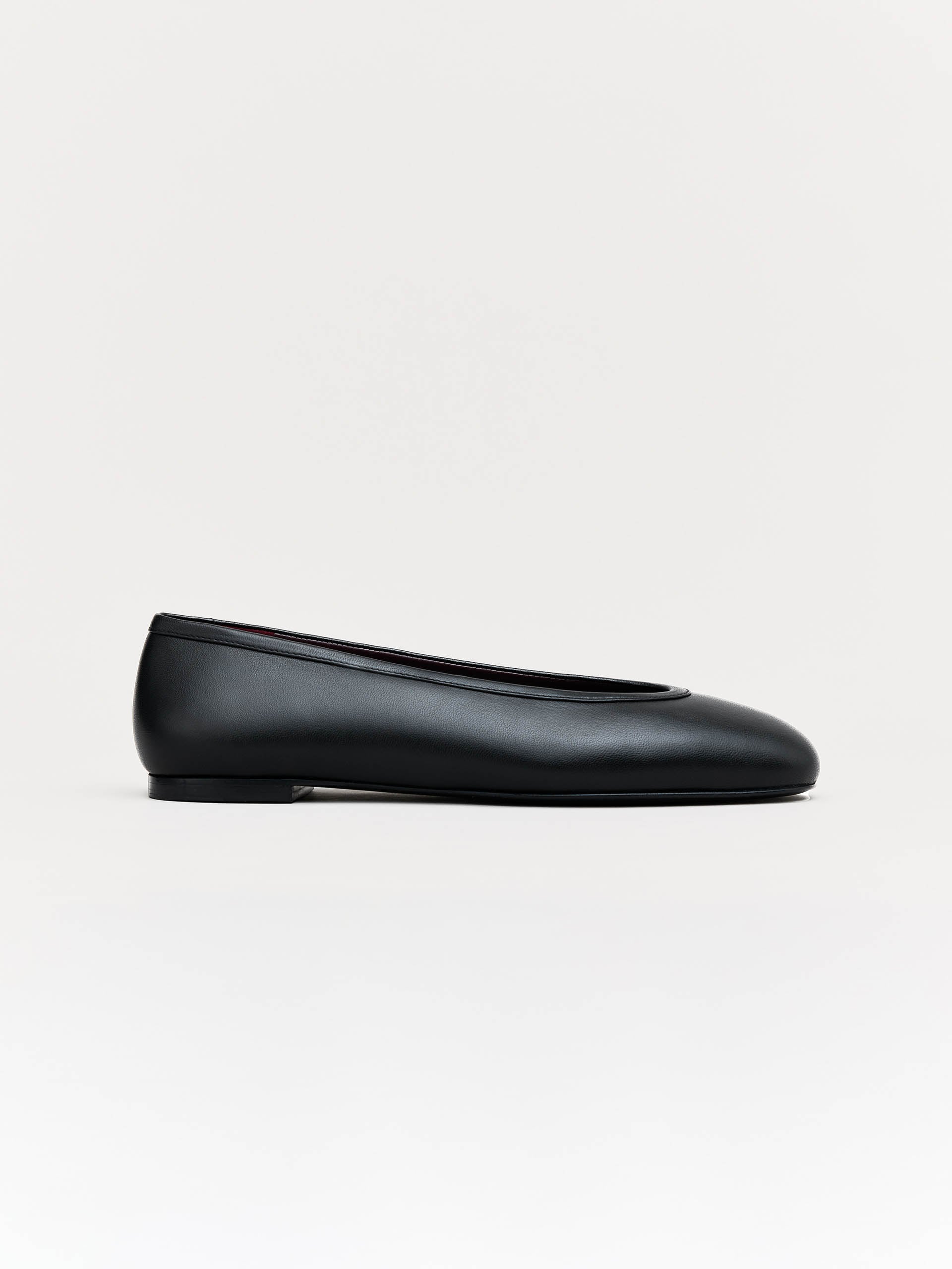 The Ballet Flat - Leather Sole Black Nappa 1