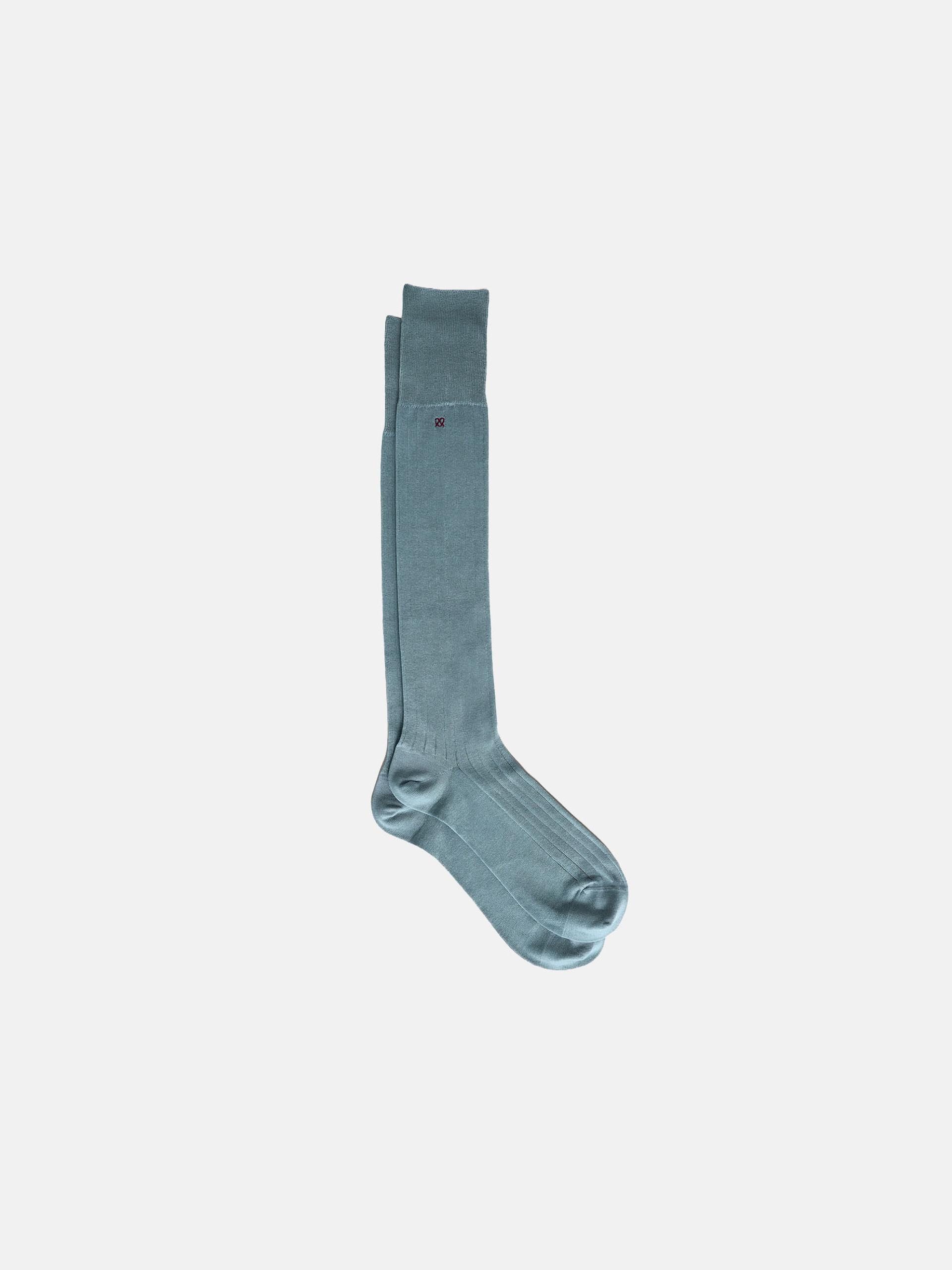 The Sock - Knee High Light Blue Ribbed 1