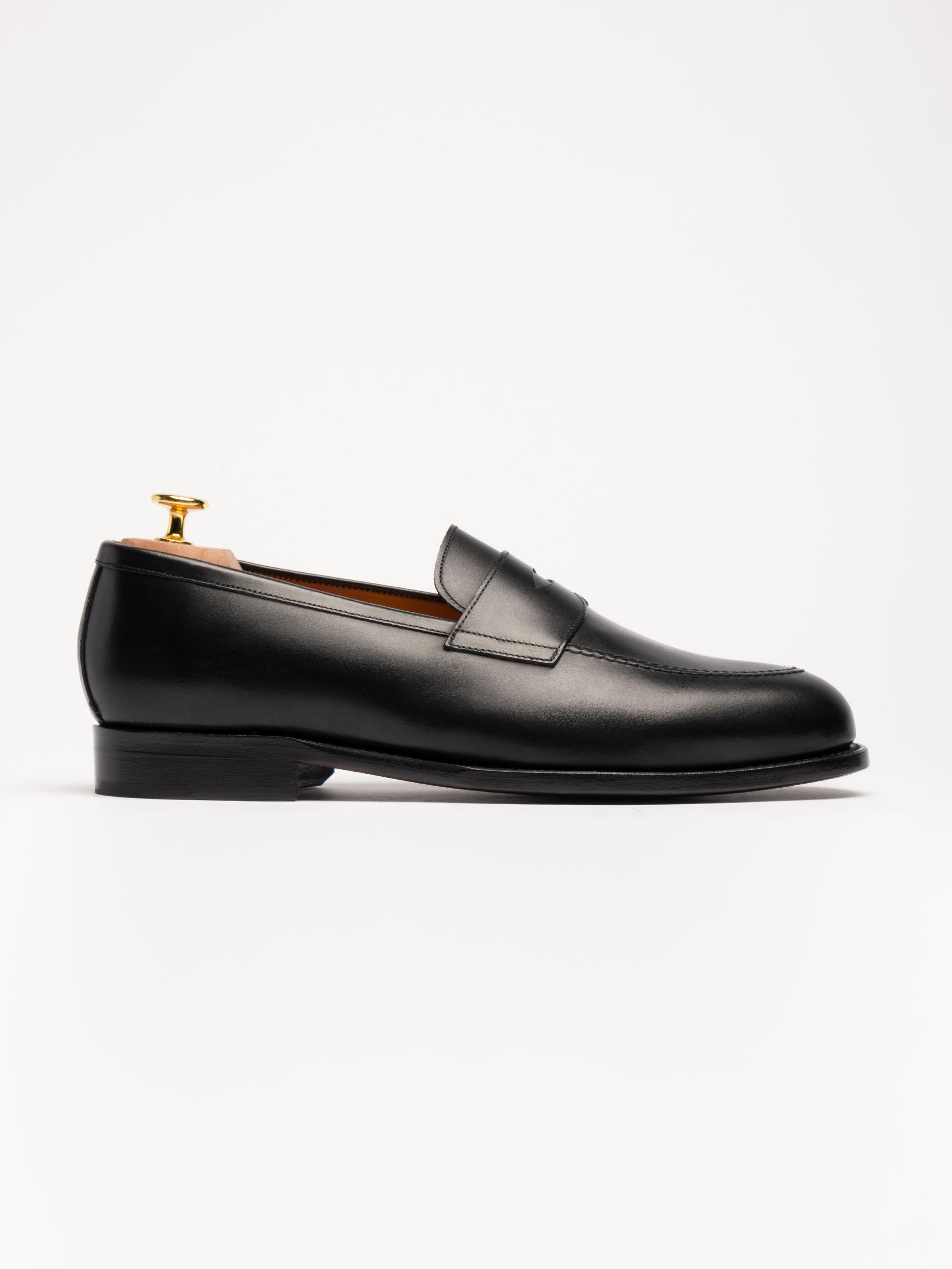 The Penny Loafer - Rubber Sole - Light Wear and Tear Black Calf 1