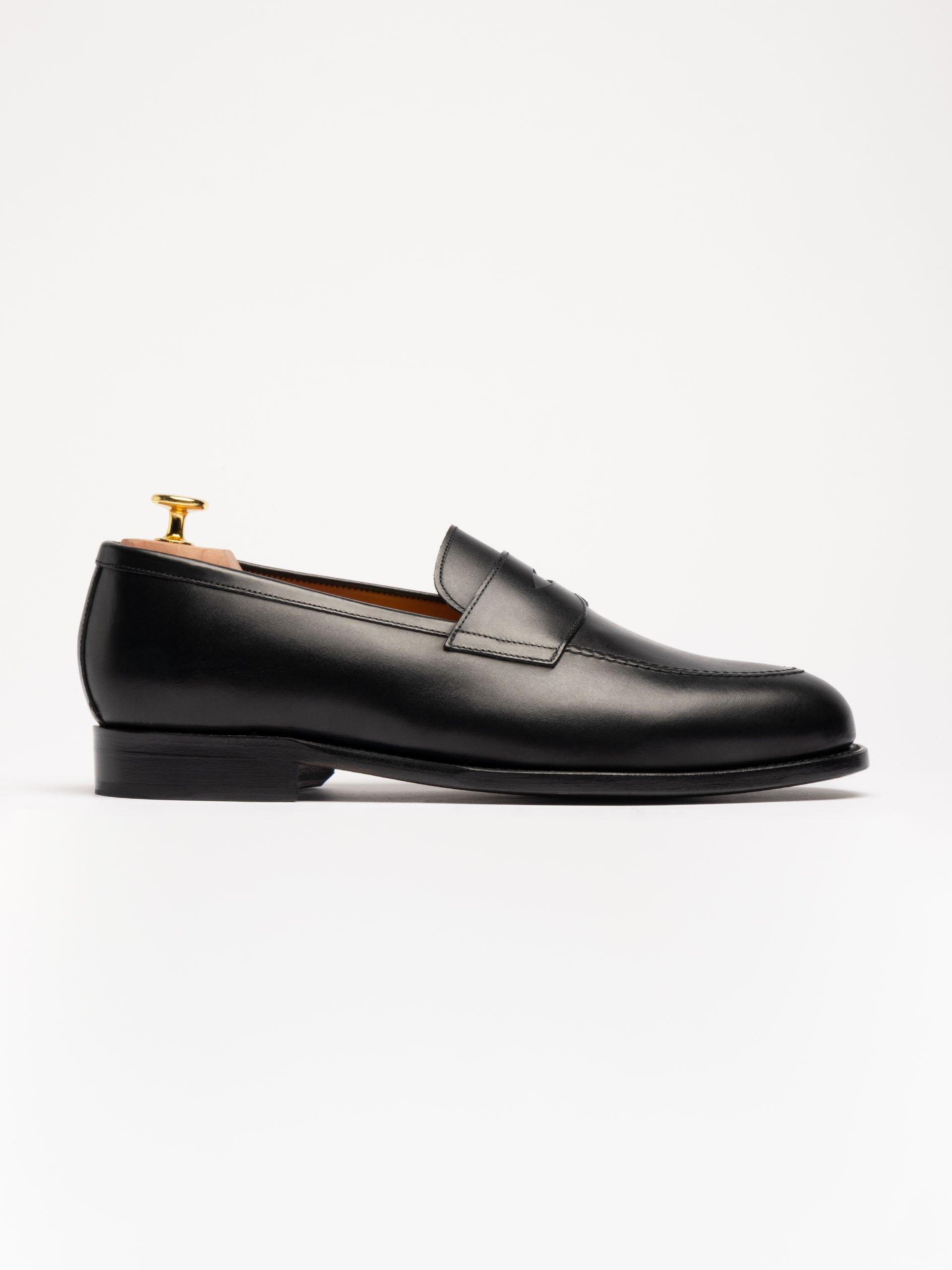 The Penny Loafer - Rubber Sole - Medium Wear and Tear Black Calf 1
