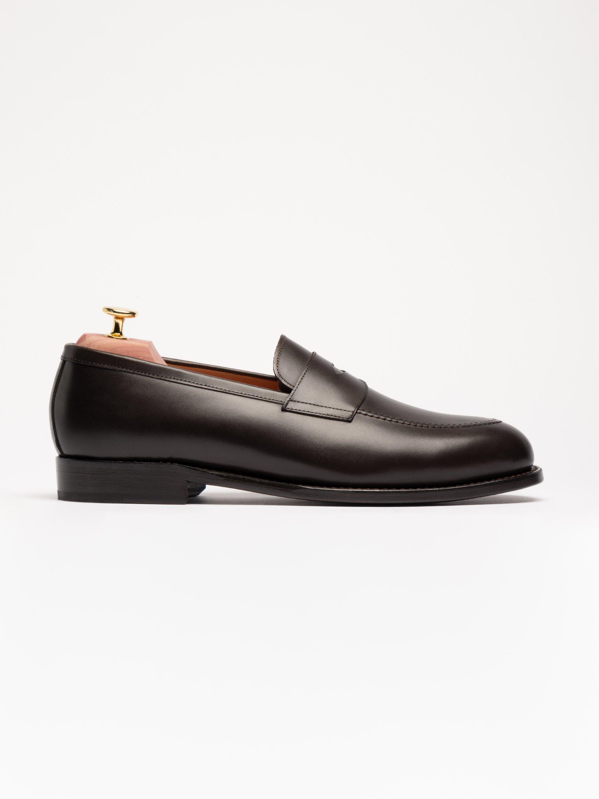 The Penny Loafer - Rubber Sole - Medium Wear and Tear Brown Calf 1