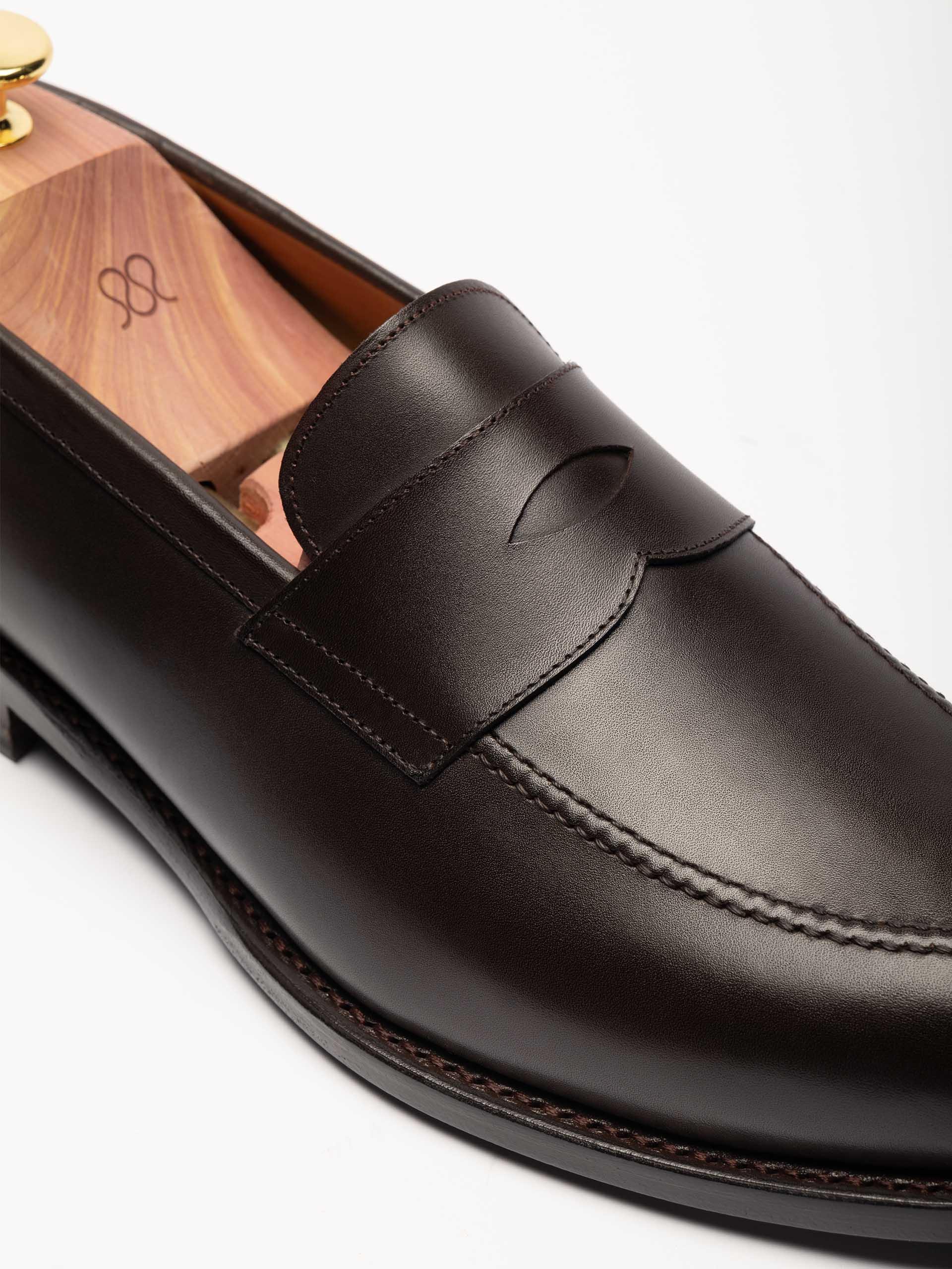 The Penny Loafer - Rubber Sole - Medium Wear and Tear Brown Calf 2