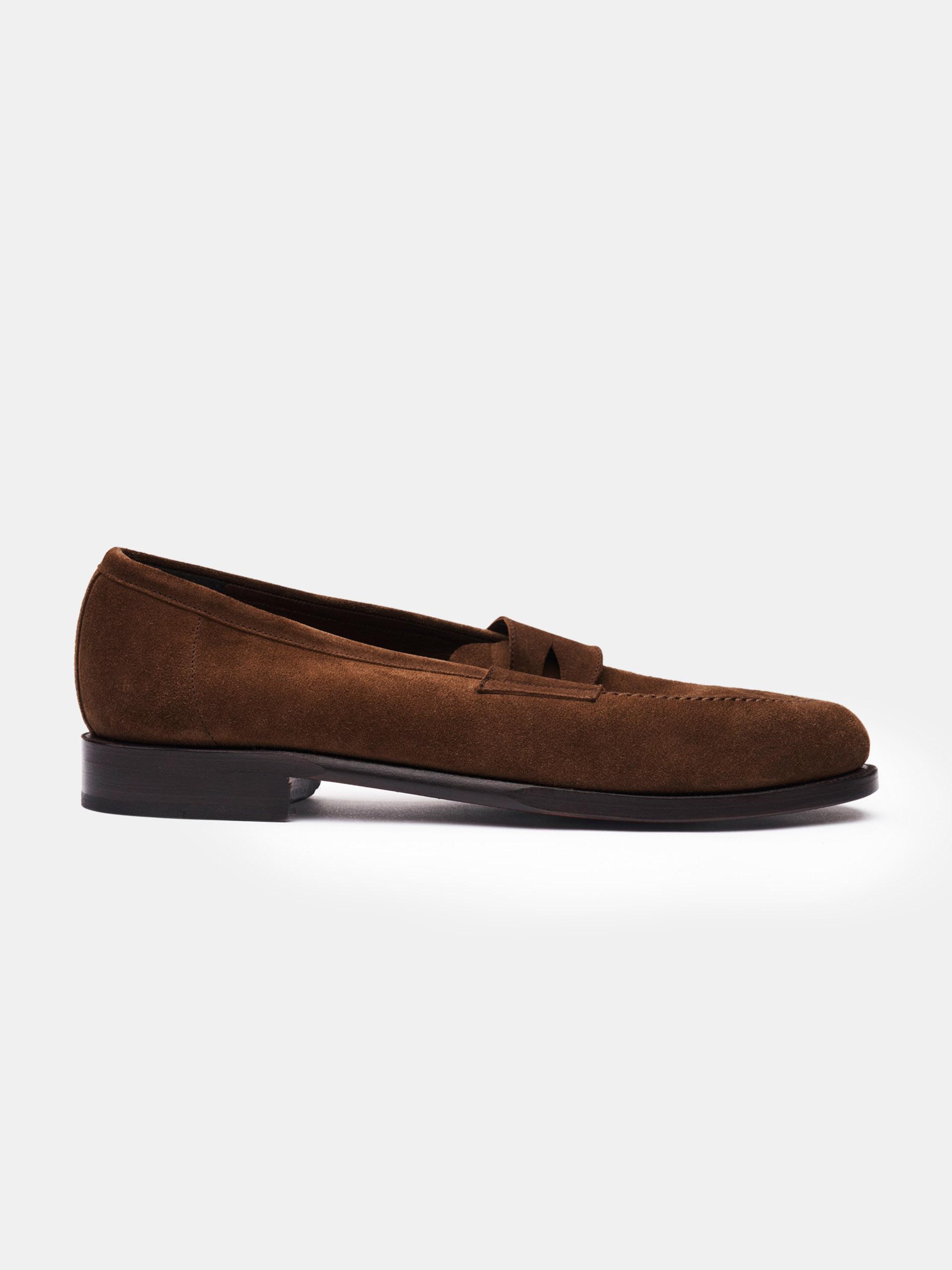 The Penny Loafer Unlined - Light Wear and Tear Medium Brown Suede 2