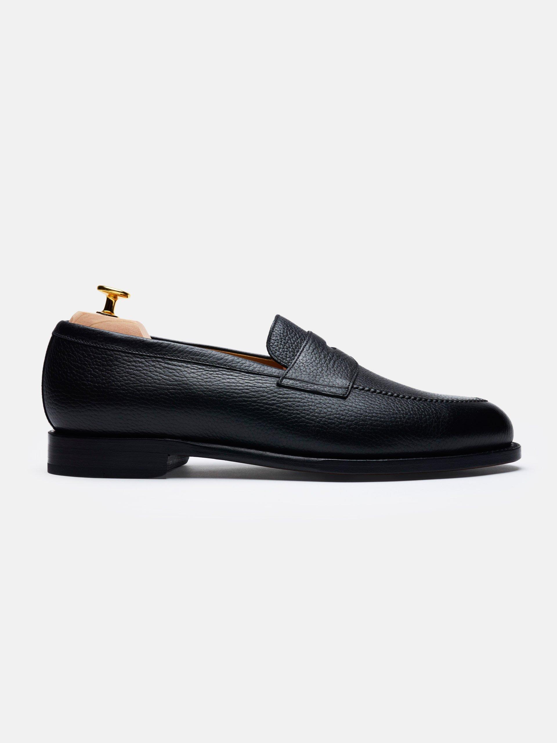 The Penny Loafer - Light Wear and Tear Black Grain 1