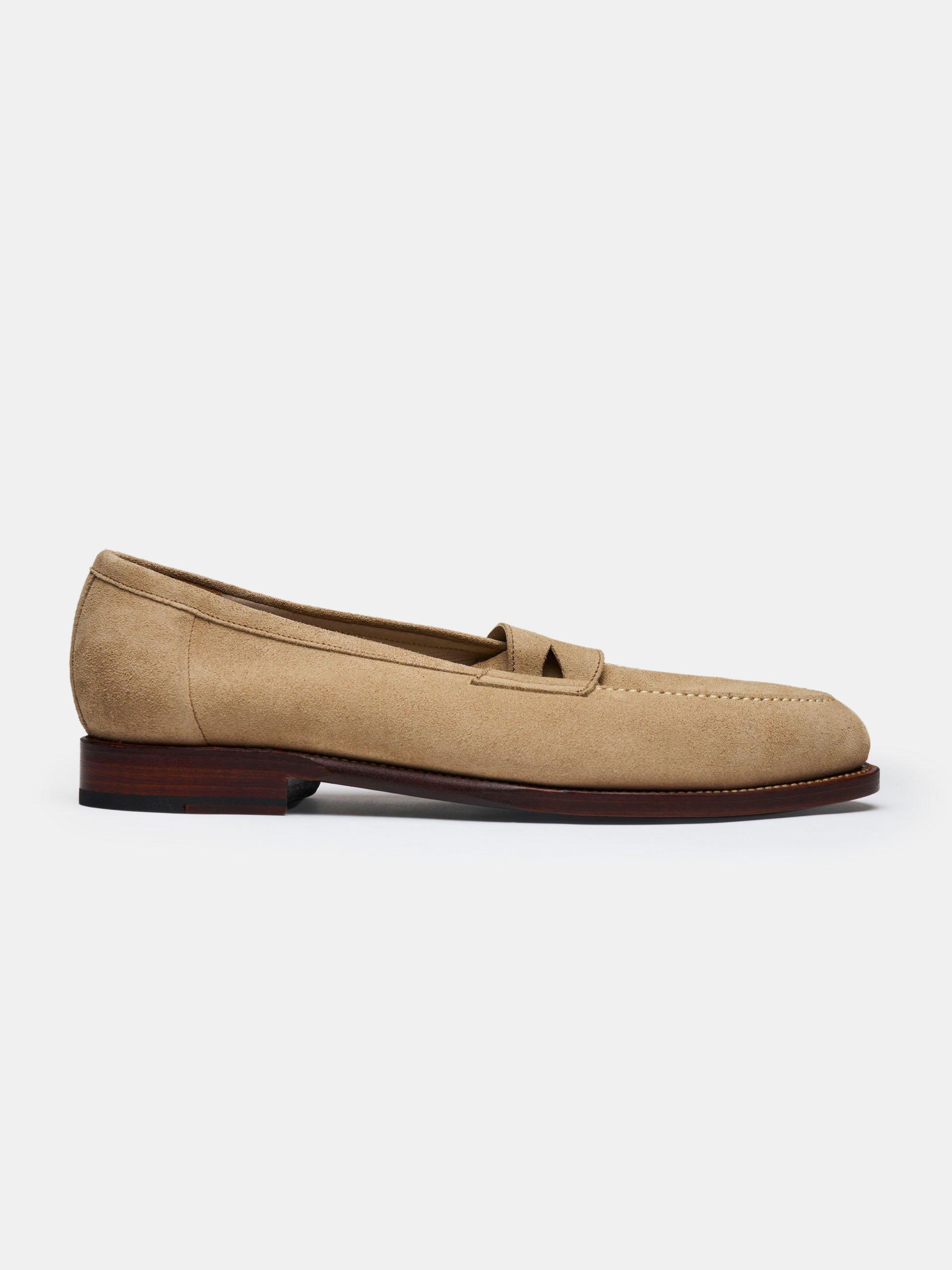 The Penny Loafer Unlined - Medium Wear and Tear Sand Suede 2