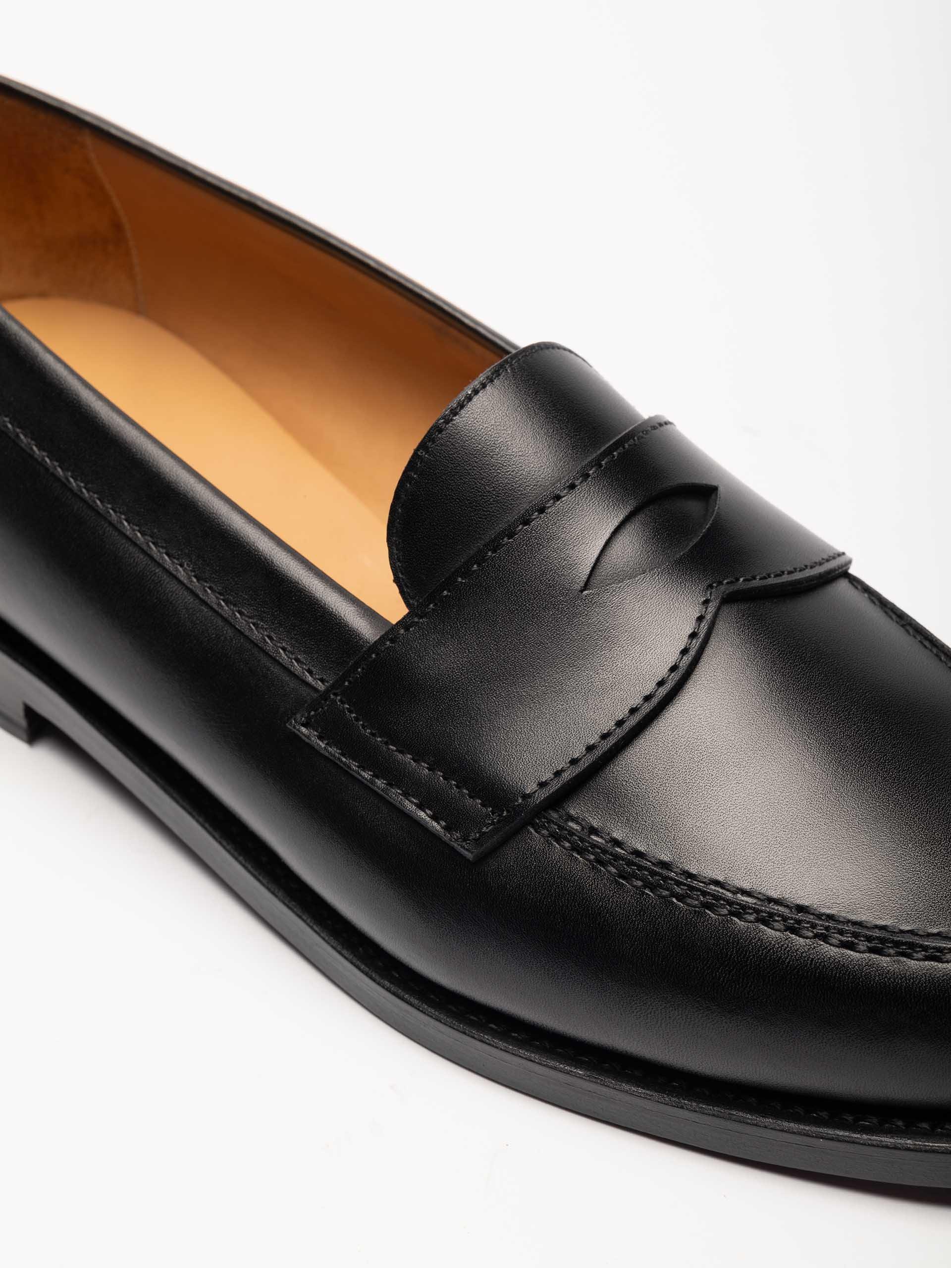 The Ivy Loafer - Rubber Sole - Light Wear and Tear Black Calf 2