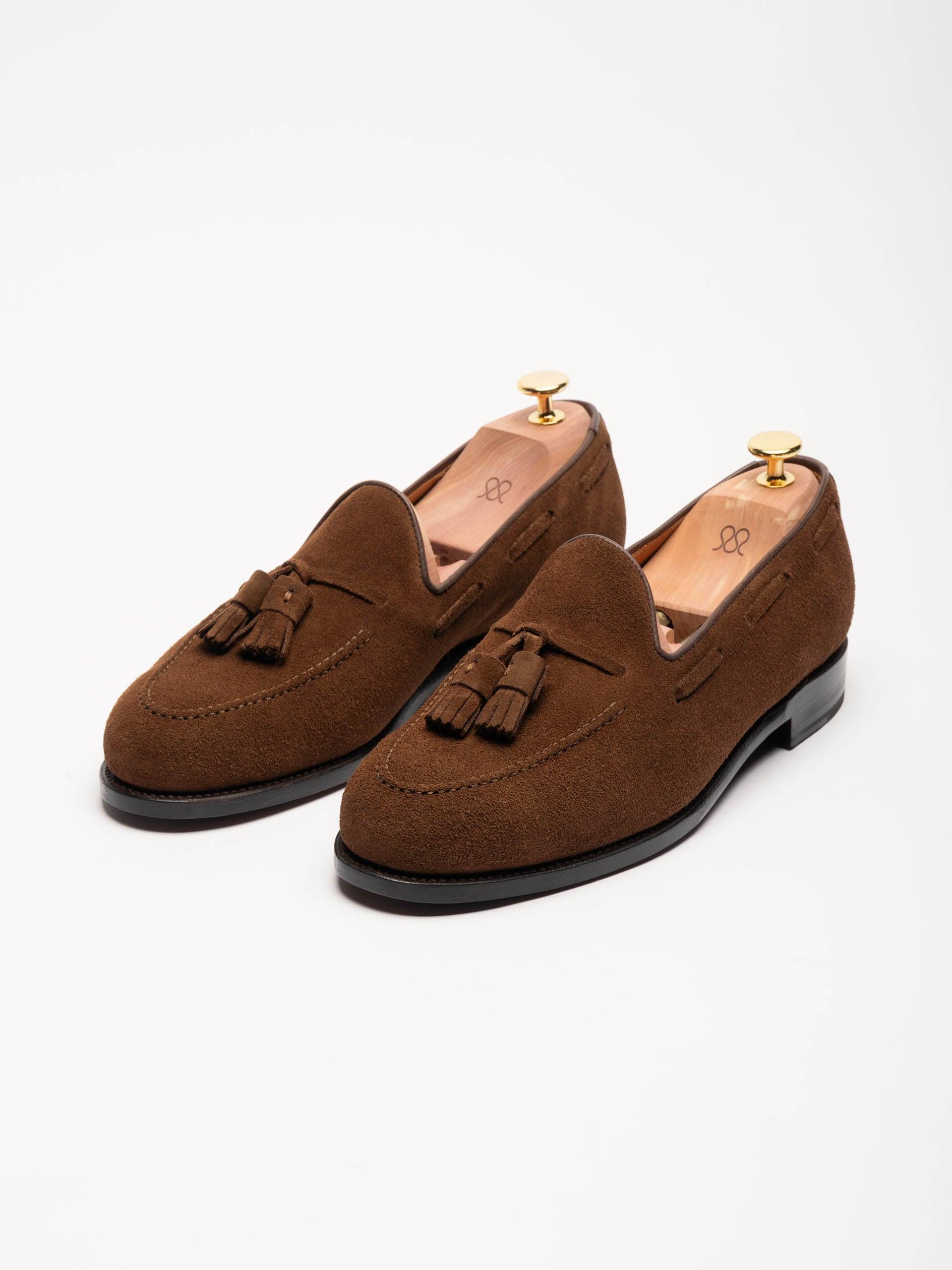 The Tassel Loafer - Signs of Wear Medium Brown Suede 2