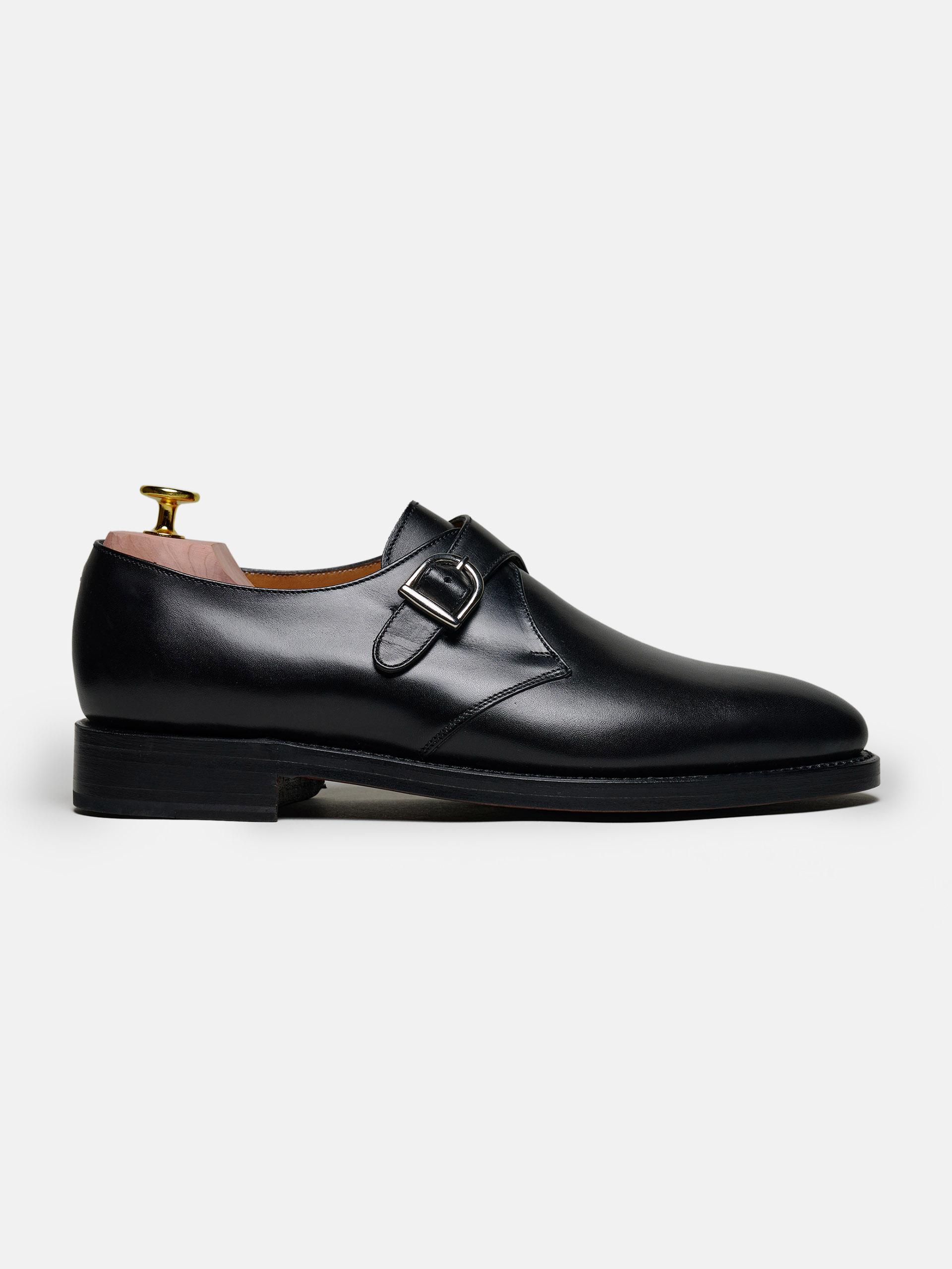 The Single Monkstrap - Light Wear and Tear Black Calf 1