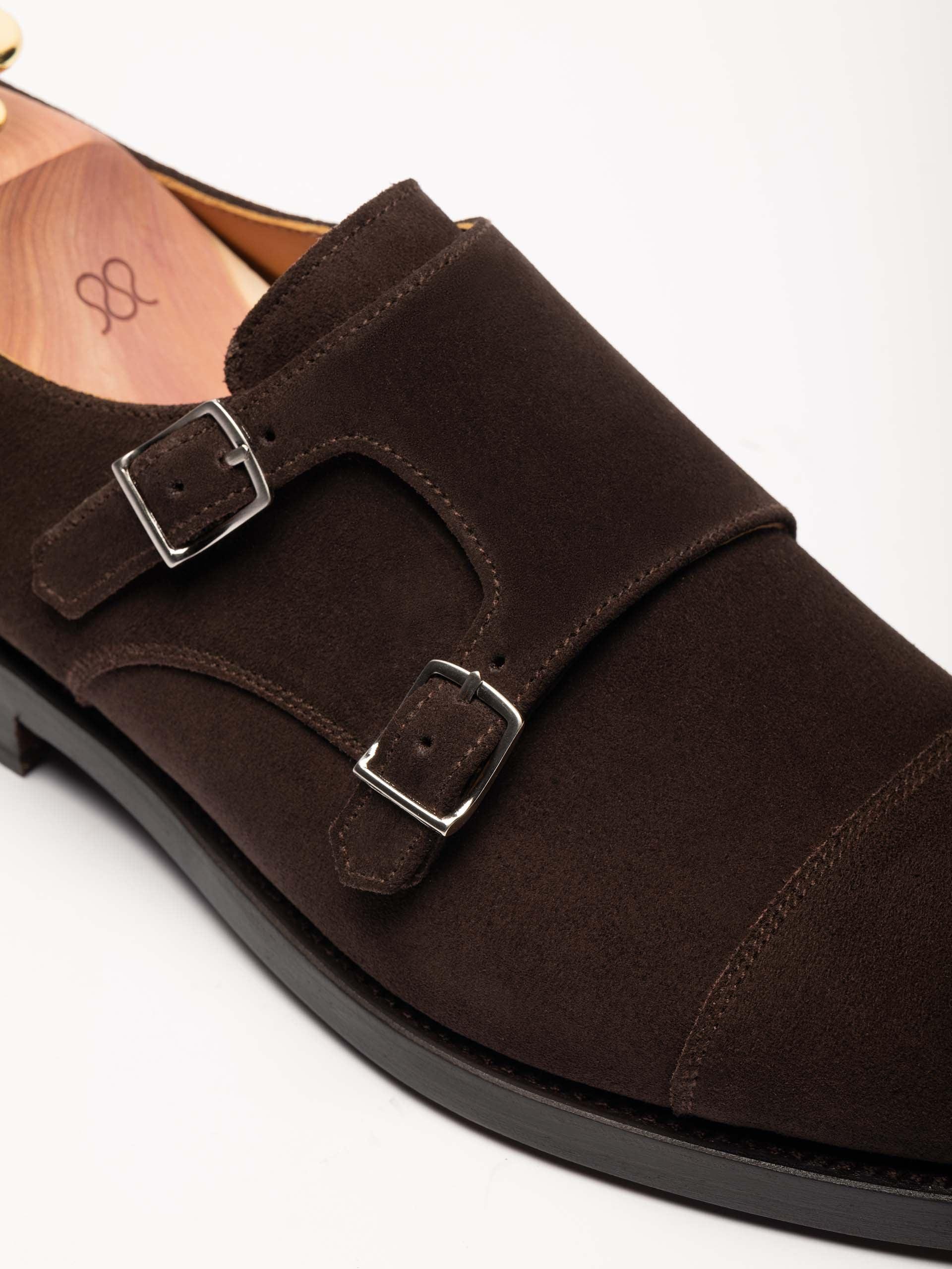 The Double Monkstrap - Light Wear and Tear Brown Suede 2
