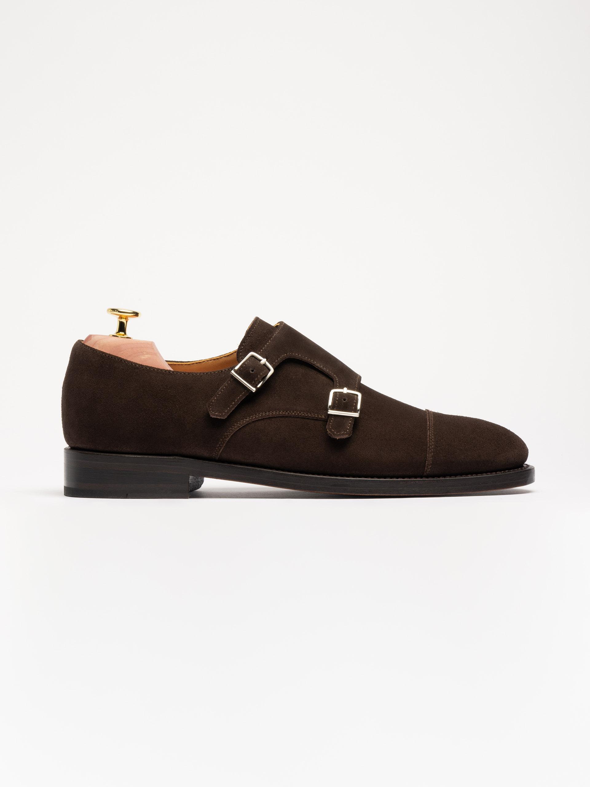 The Double Monkstrap - Light Wear and Tear Brown Suede 1