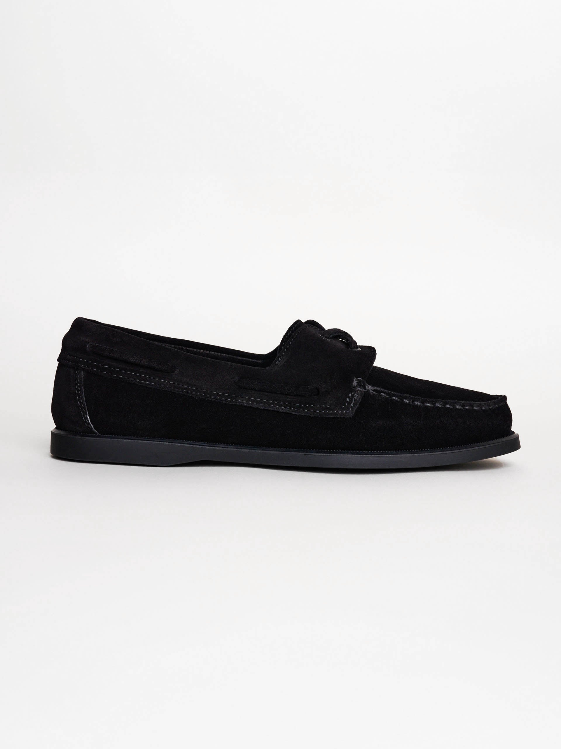 The Boat Shoe - Signs of Wear Black Suede 1