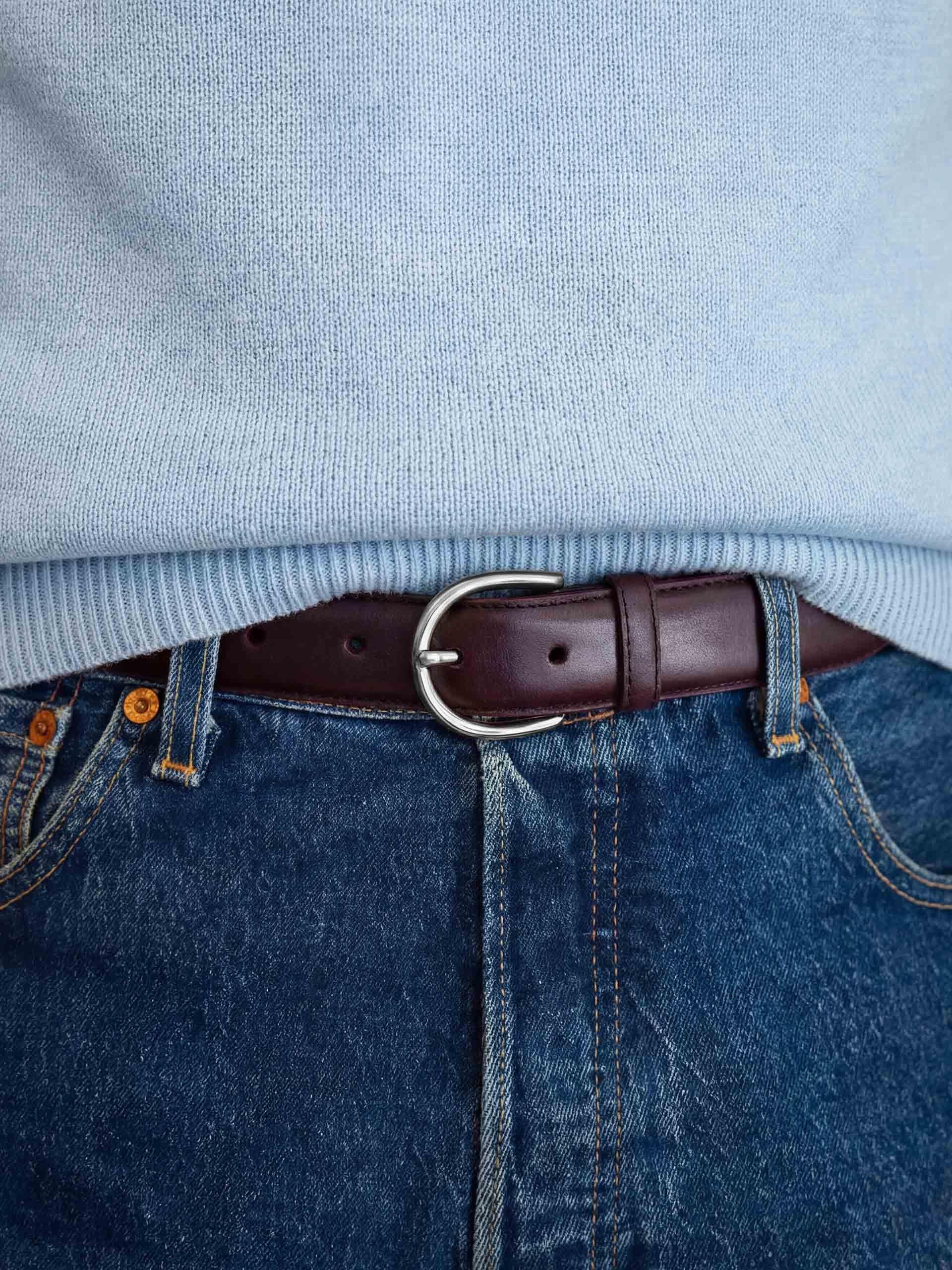 The Belt - Silver Buckle Burgundy Calf 2