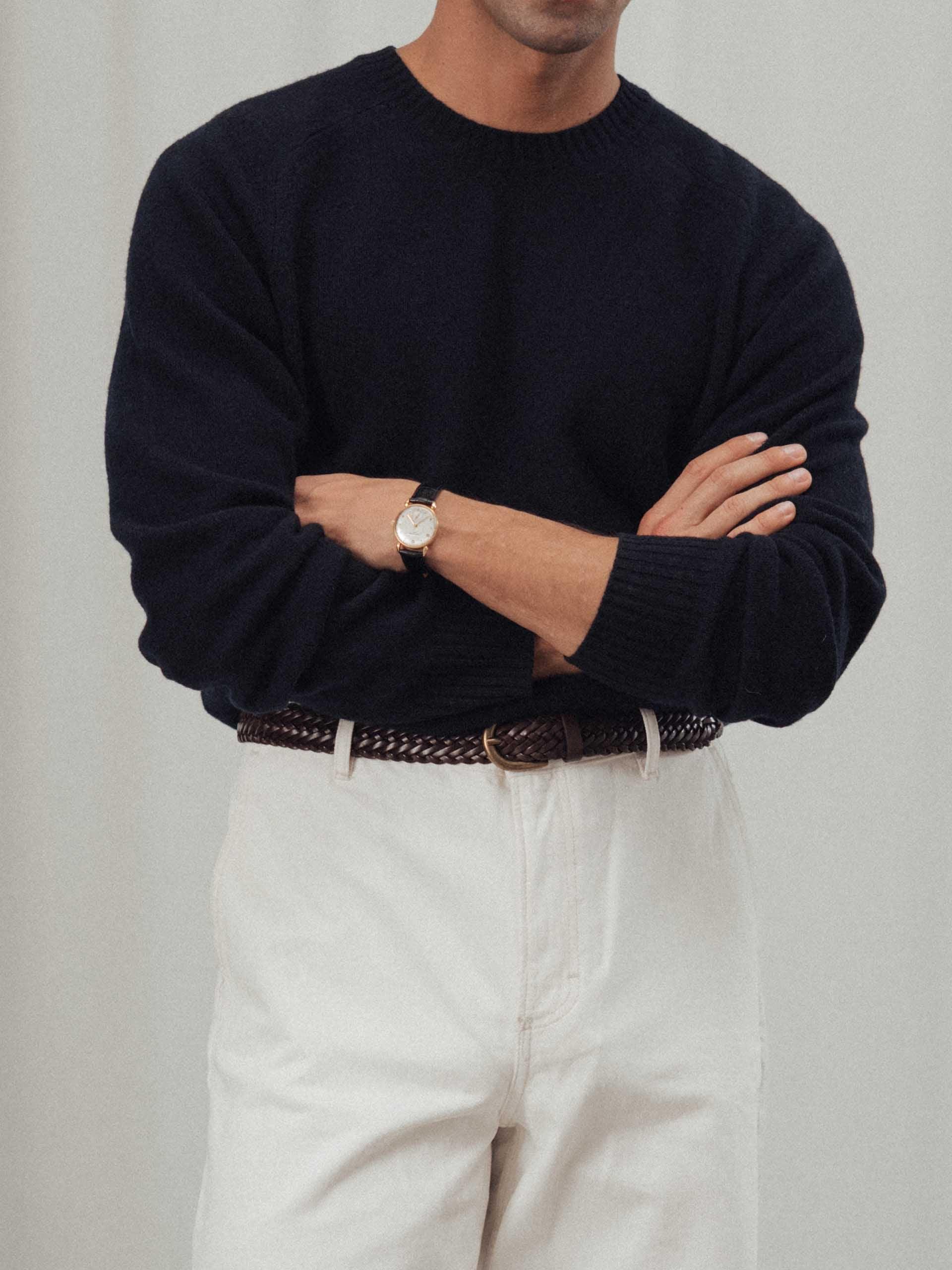 The Belt - Matte Gold Buckle Brown Braided 2