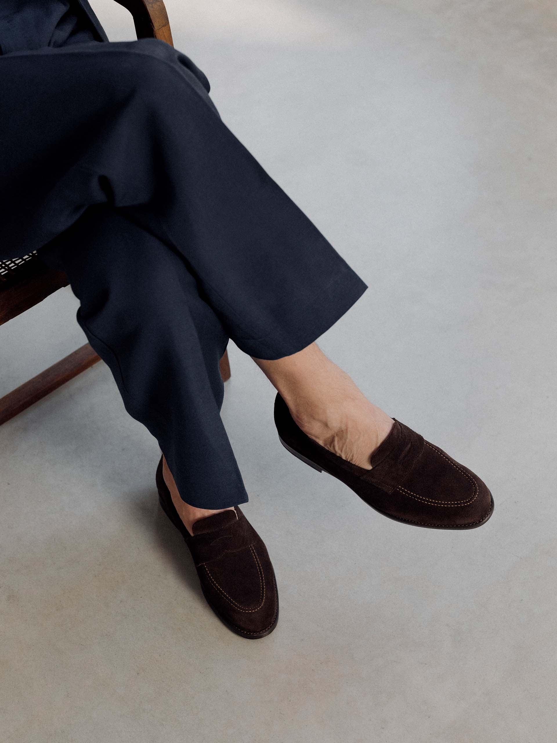 The Penny Loafer Unlined Brown Suede 2