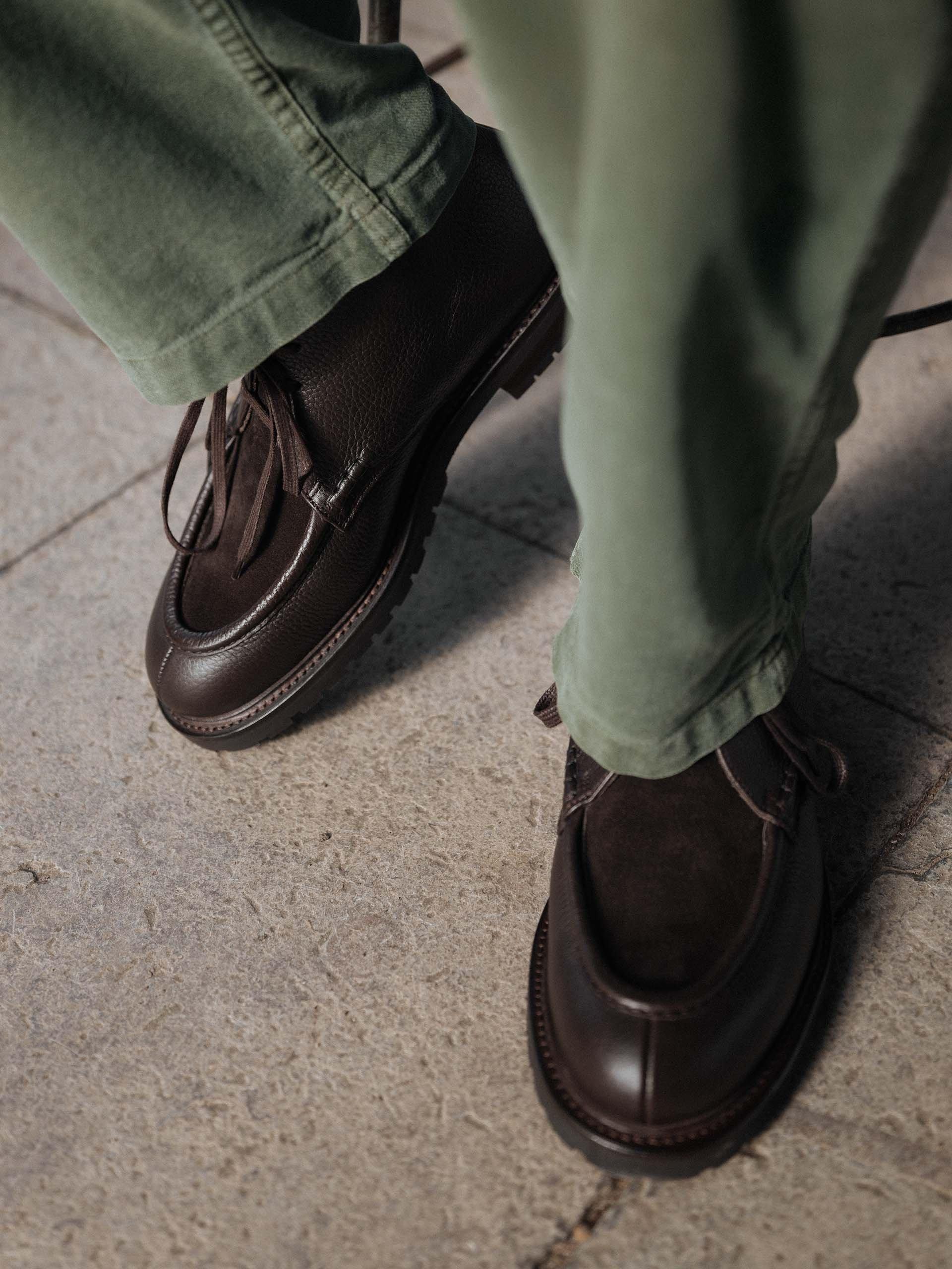 The Moc Toe Chukka Brown Grain & Brown Suede 2