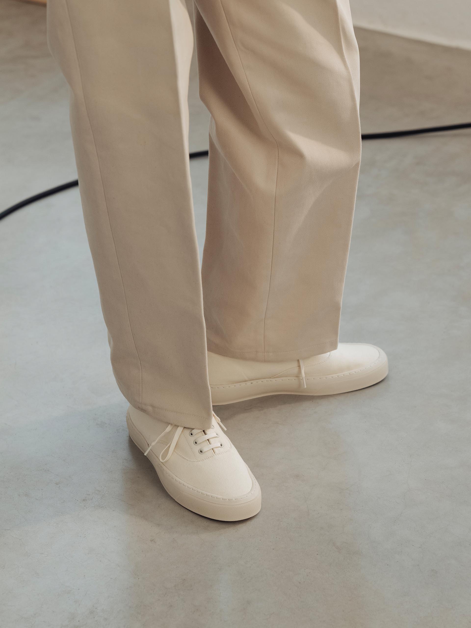 The Deck Shoe Cream Canvas 2