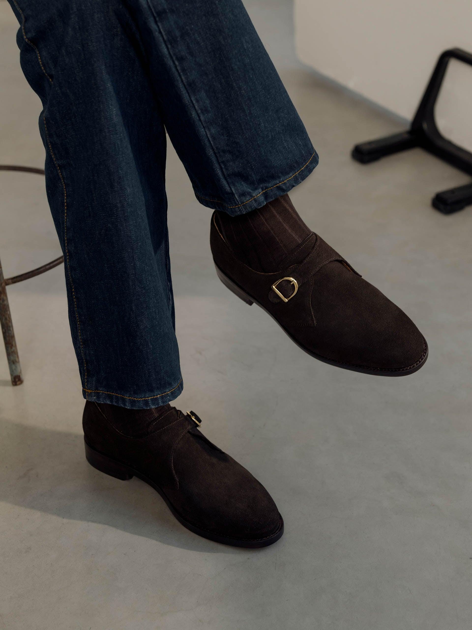 The Single Monkstrap Brown Suede 2