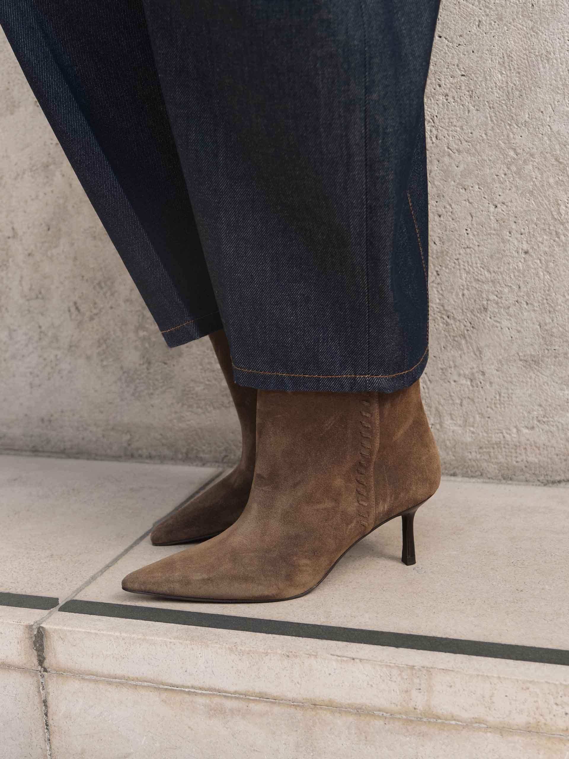 The Stiletto Boot Truffle Suede 2