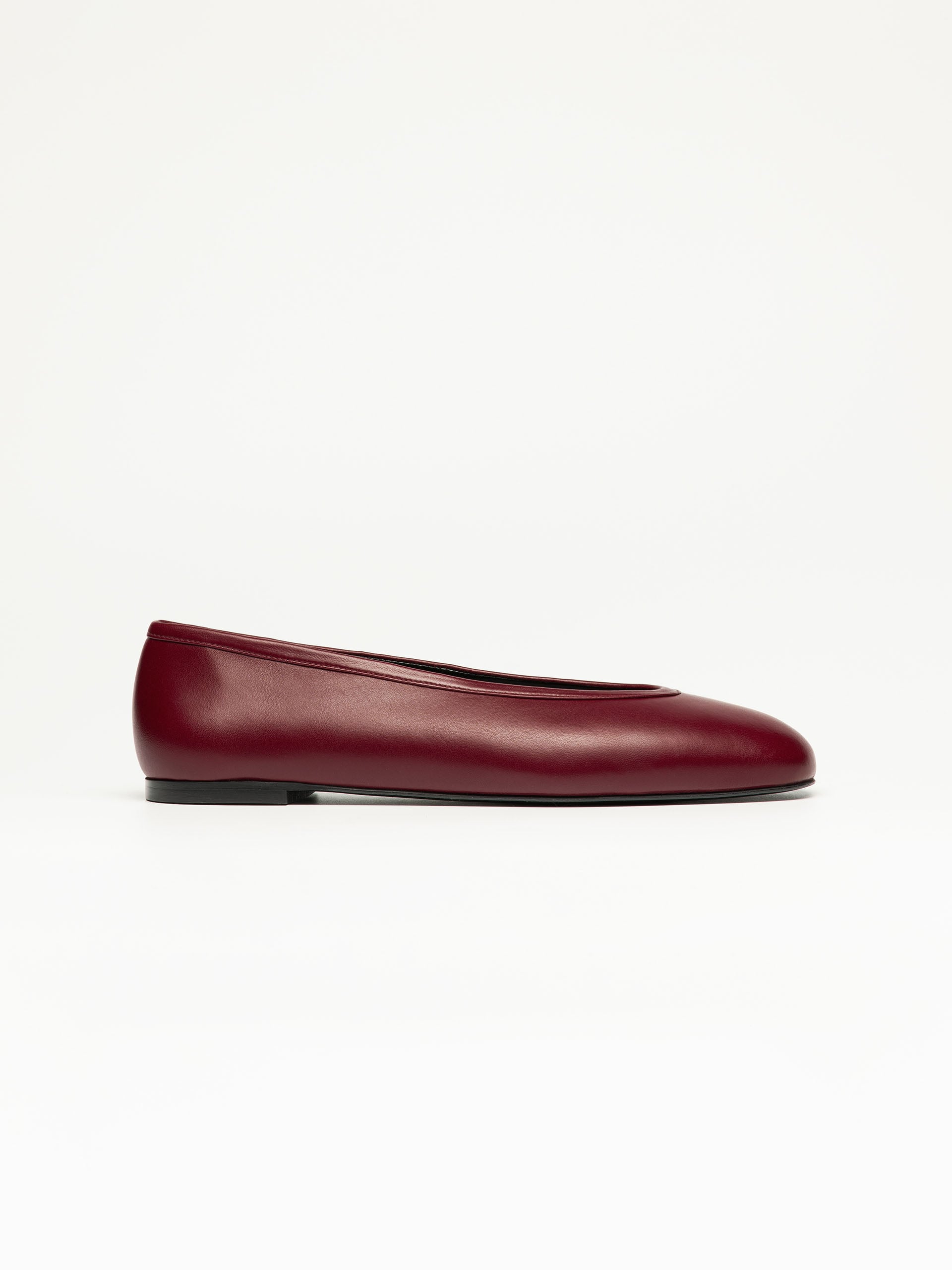 The Ballet Flat - Rubber Sole Ruby Nappa 1