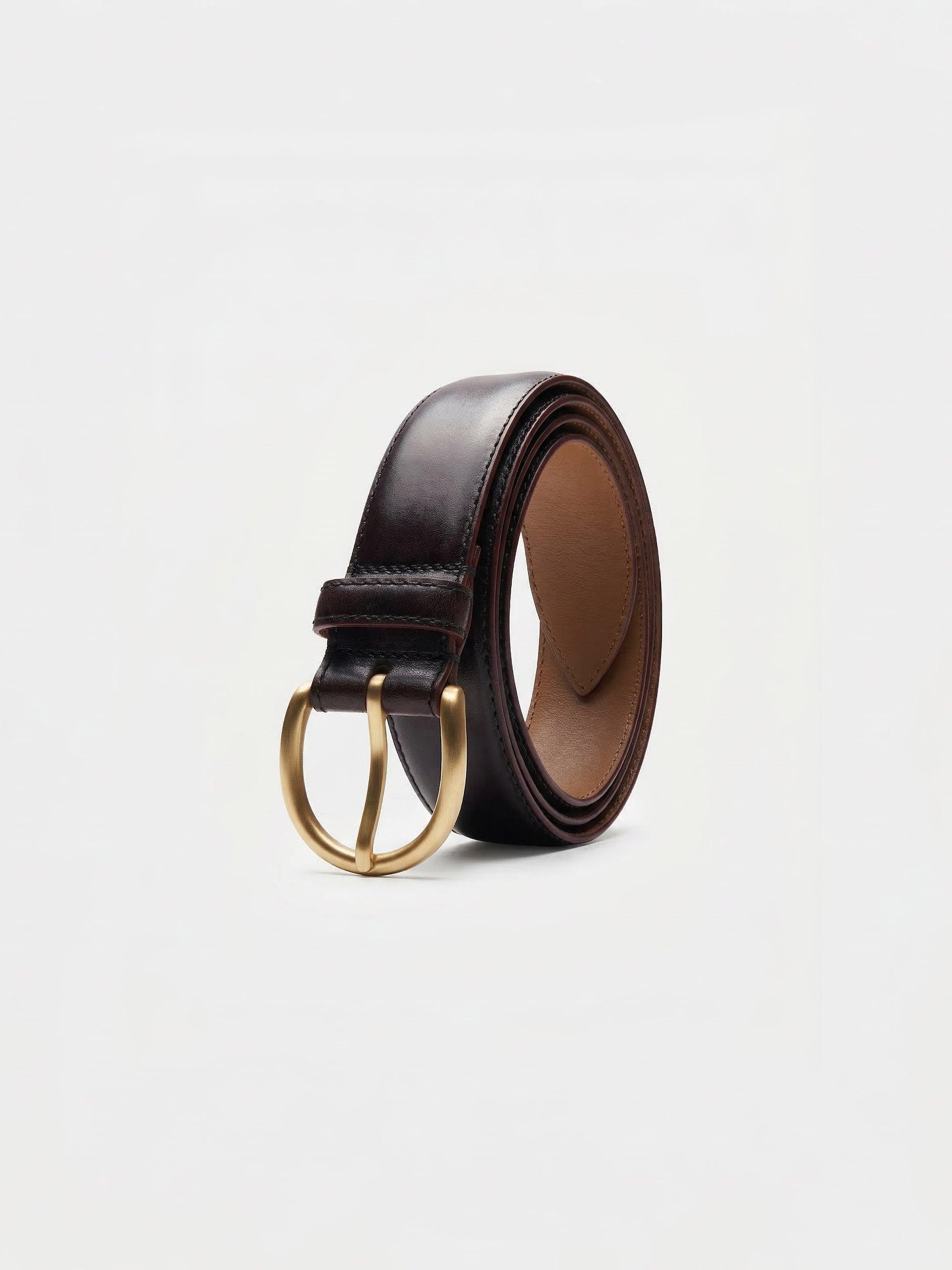 The Belt - Matte Gold Buckle Burgundy Calf 2