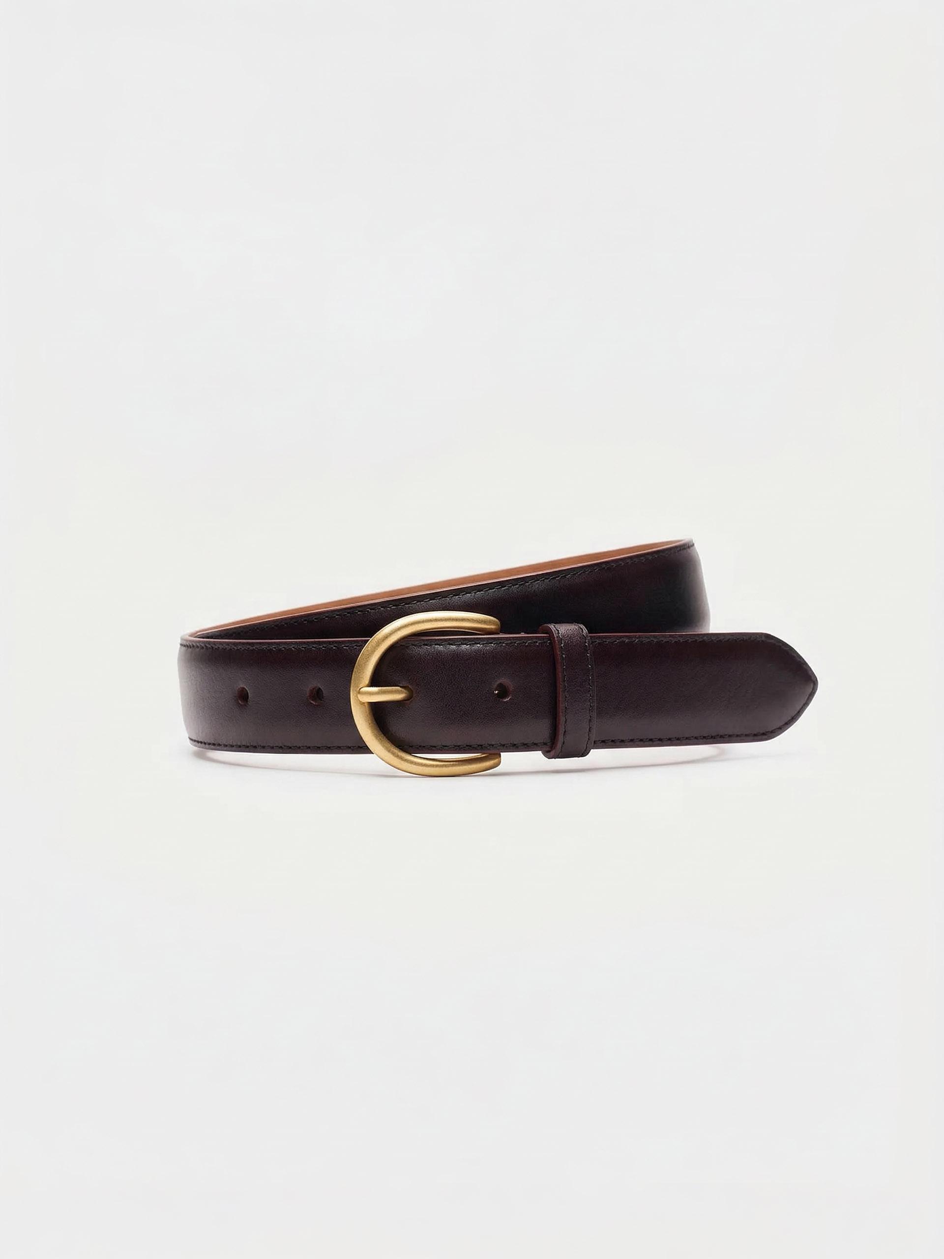 The Belt - Matte Gold Buckle Burgundy Calf 1