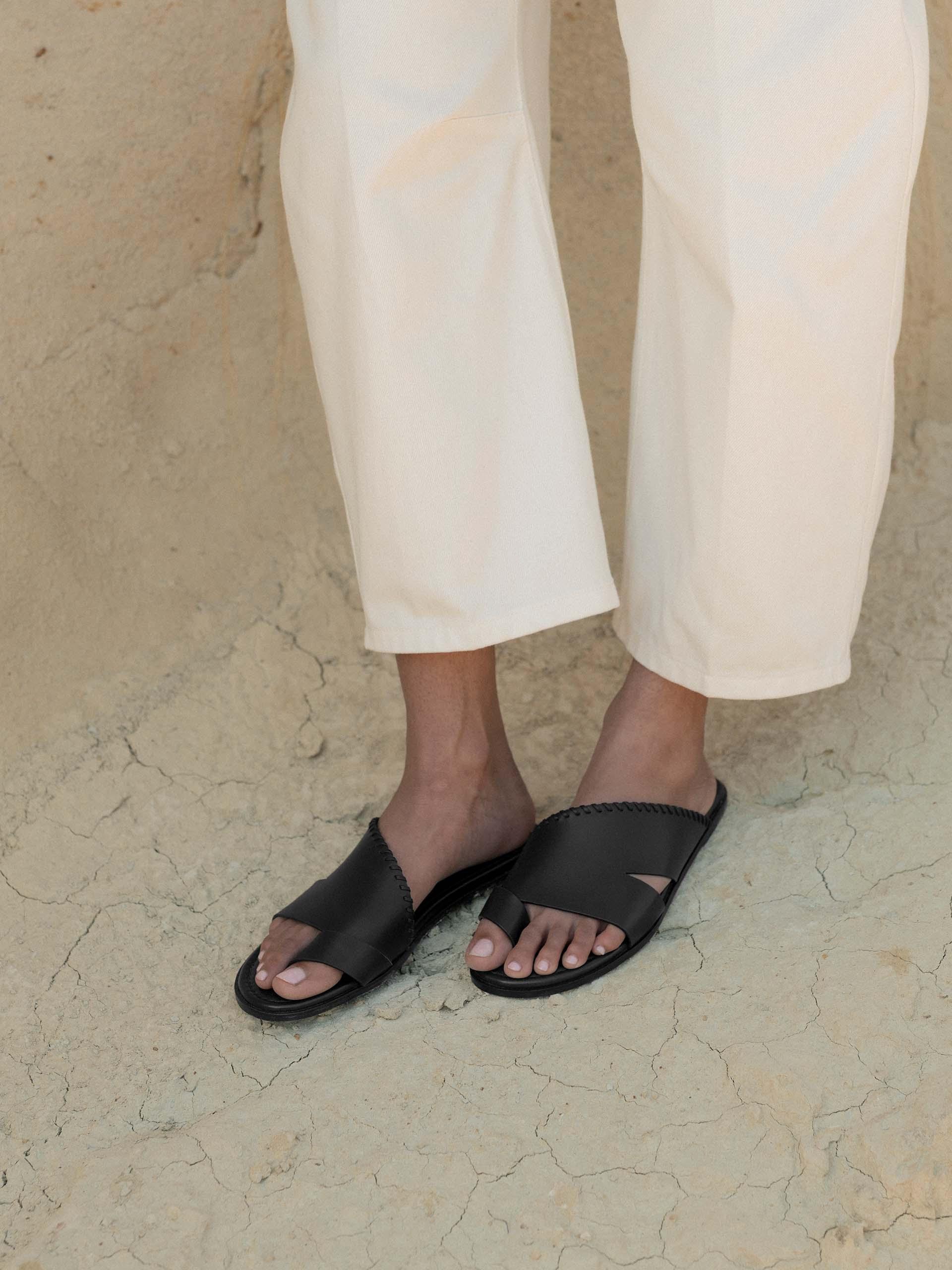 The Verona Sandal Black Nappa 2