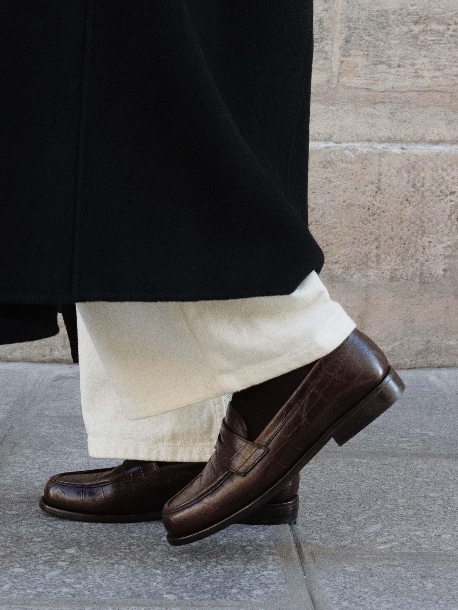 The Penny Loafer Brown Embossed 2