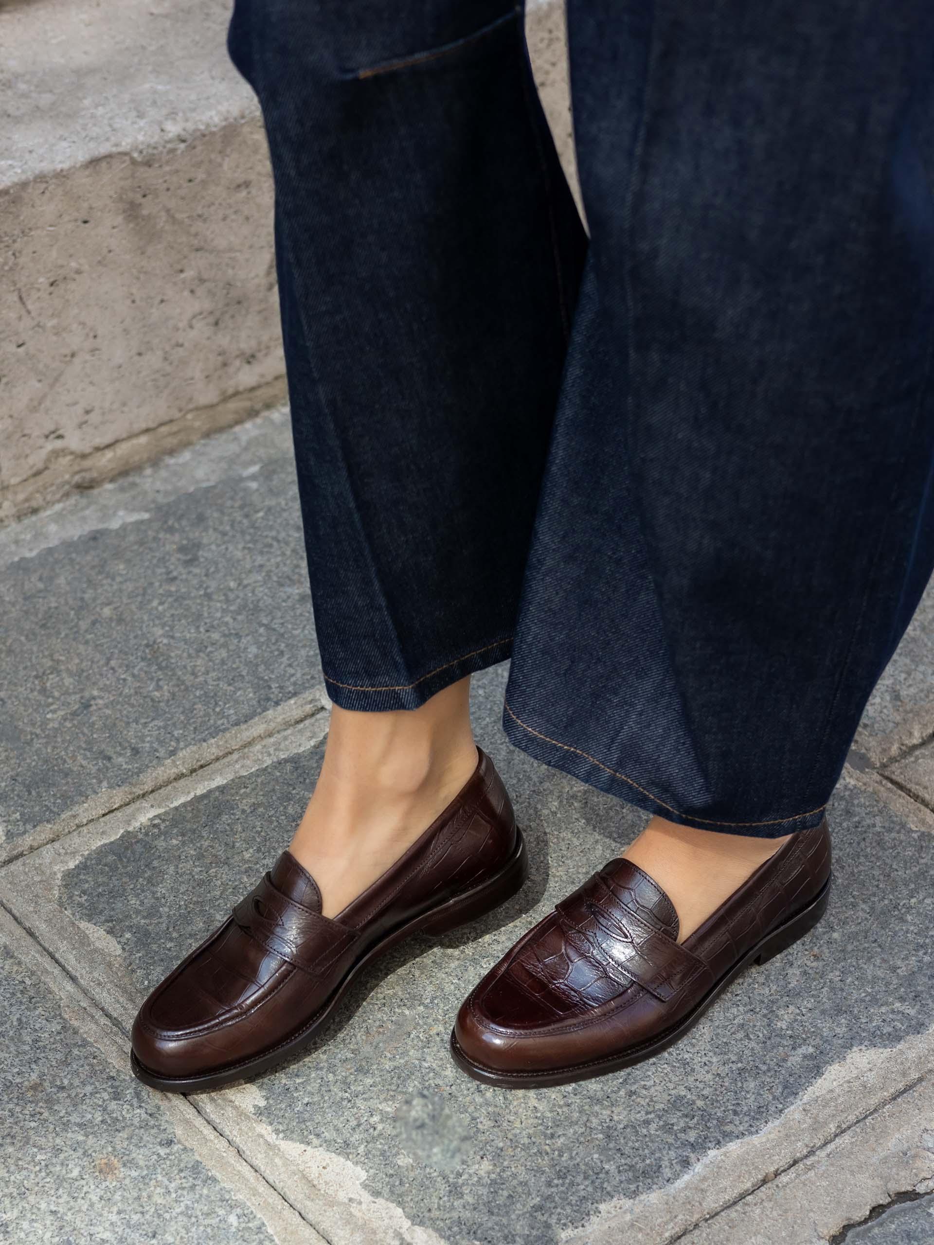 The Penny Loafer Brown Embossed 2