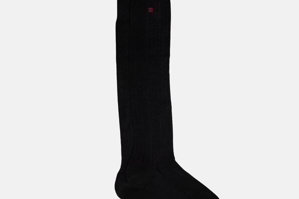 The Sock - Black Ribbed - Knee High | MORJAS