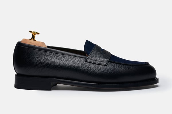 NEIMAN MARCUS | 11 | Men’s Leather Jefferey’s Navy Penny Loafers Made in Brazil il_fullxfull.6007144393_bqt1.jpg main image 4