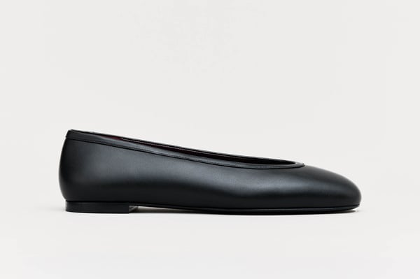 Women's Ballet Flat – Black Nappa | Rubber Sole | MORJAS
