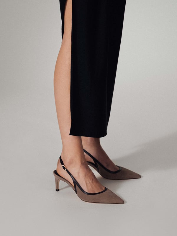 Women's Slingback – Taupe Suede | 65mm Heel | MORJAS